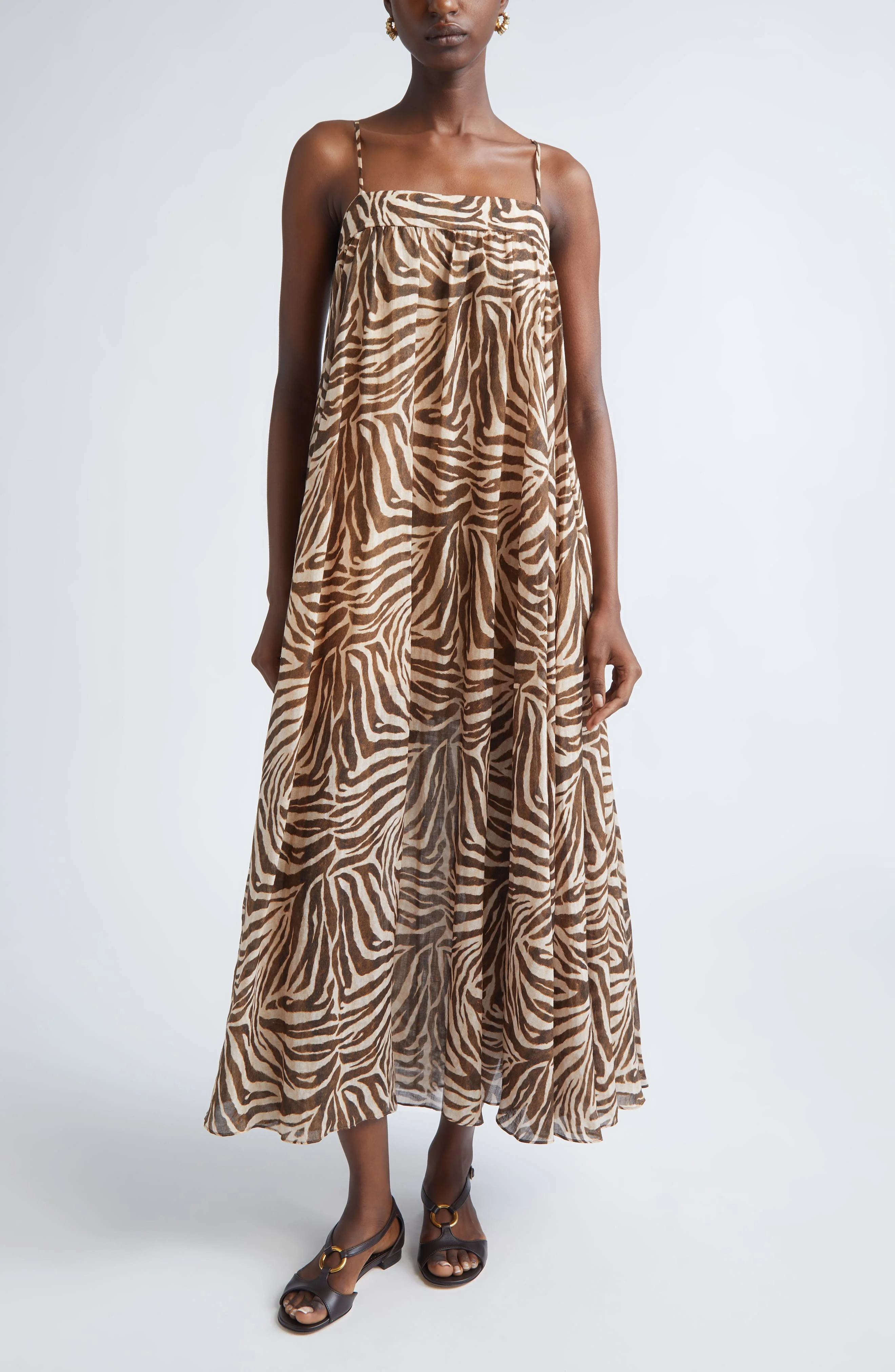Zimmermann Wanderlust Zebra Stripe Cotton Maxi Dress at Nordstrom - 1