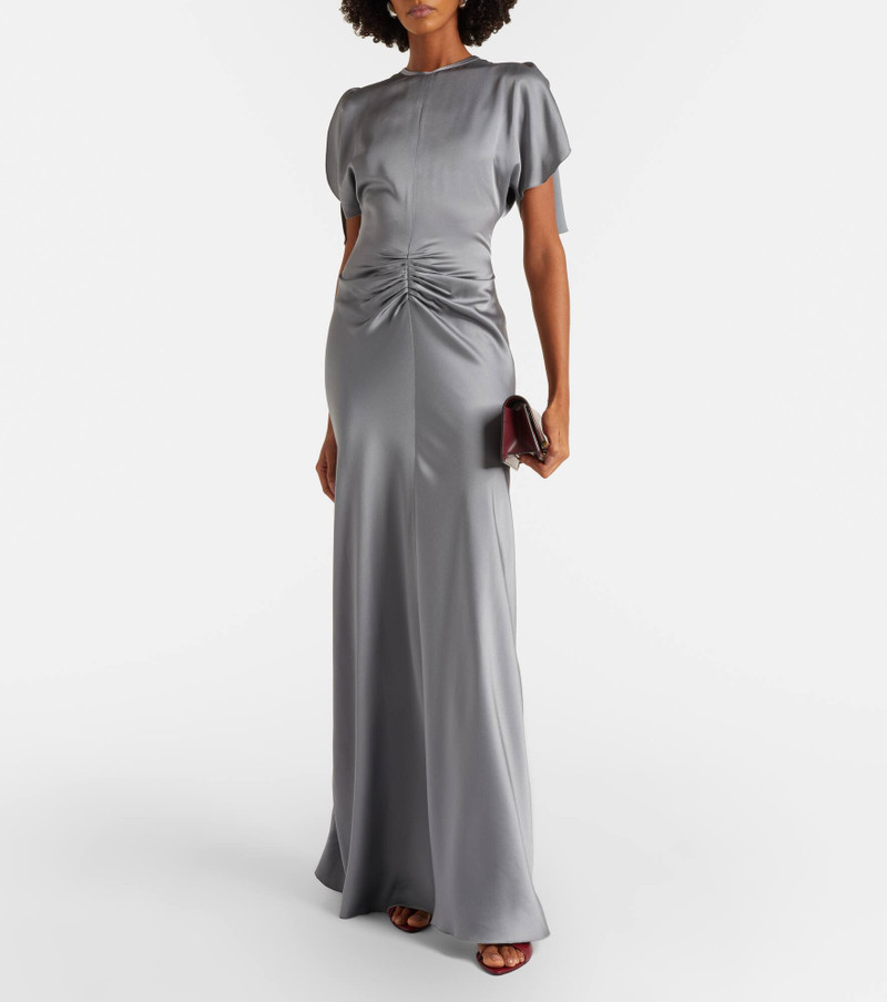 Victoria Beckham Isabella gathered satin gown outlook