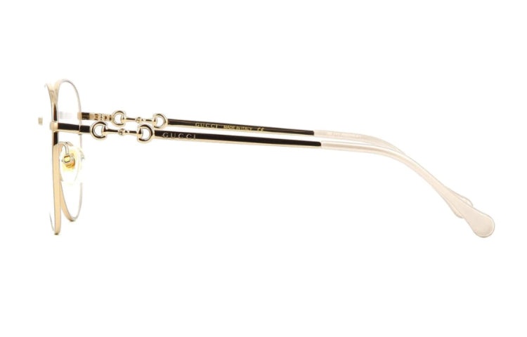Gucci Horsebit Metallic Round Frame Optical Glasses Frame Gold Color Unisex GG0880O-001 - 3
