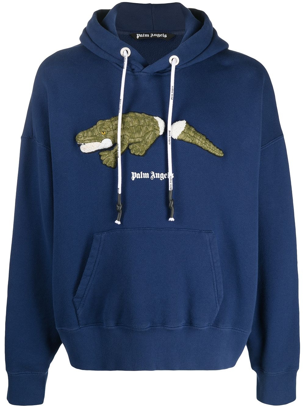 crocodile patch logo hoodie - 1