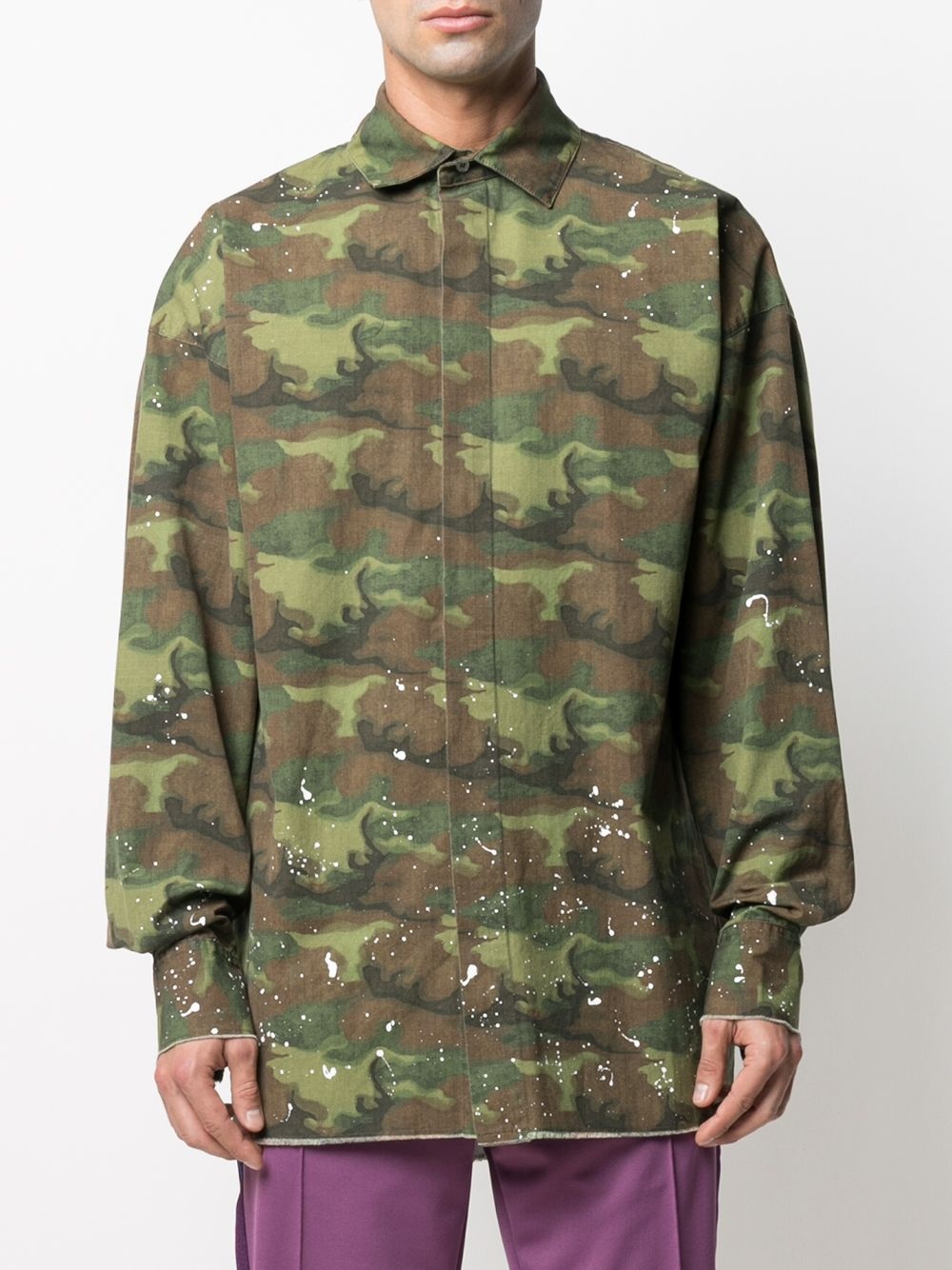 camouflage logo print shirt - 3