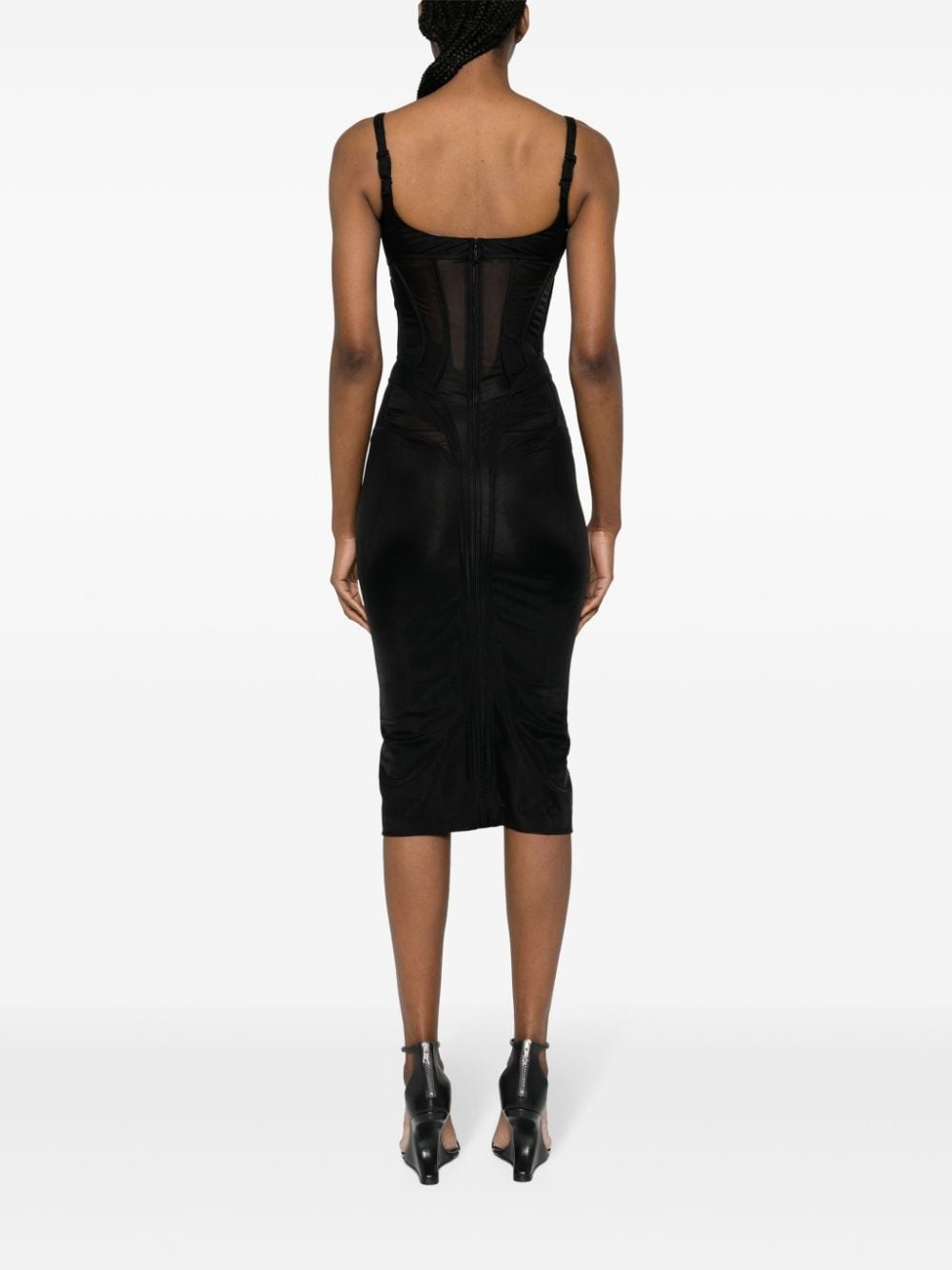 corset-style midi dress - 4