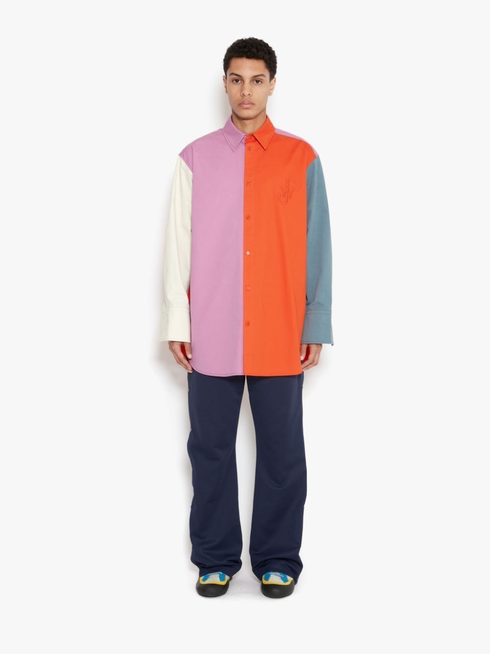 colour-block long-sleeved shirt - 2
