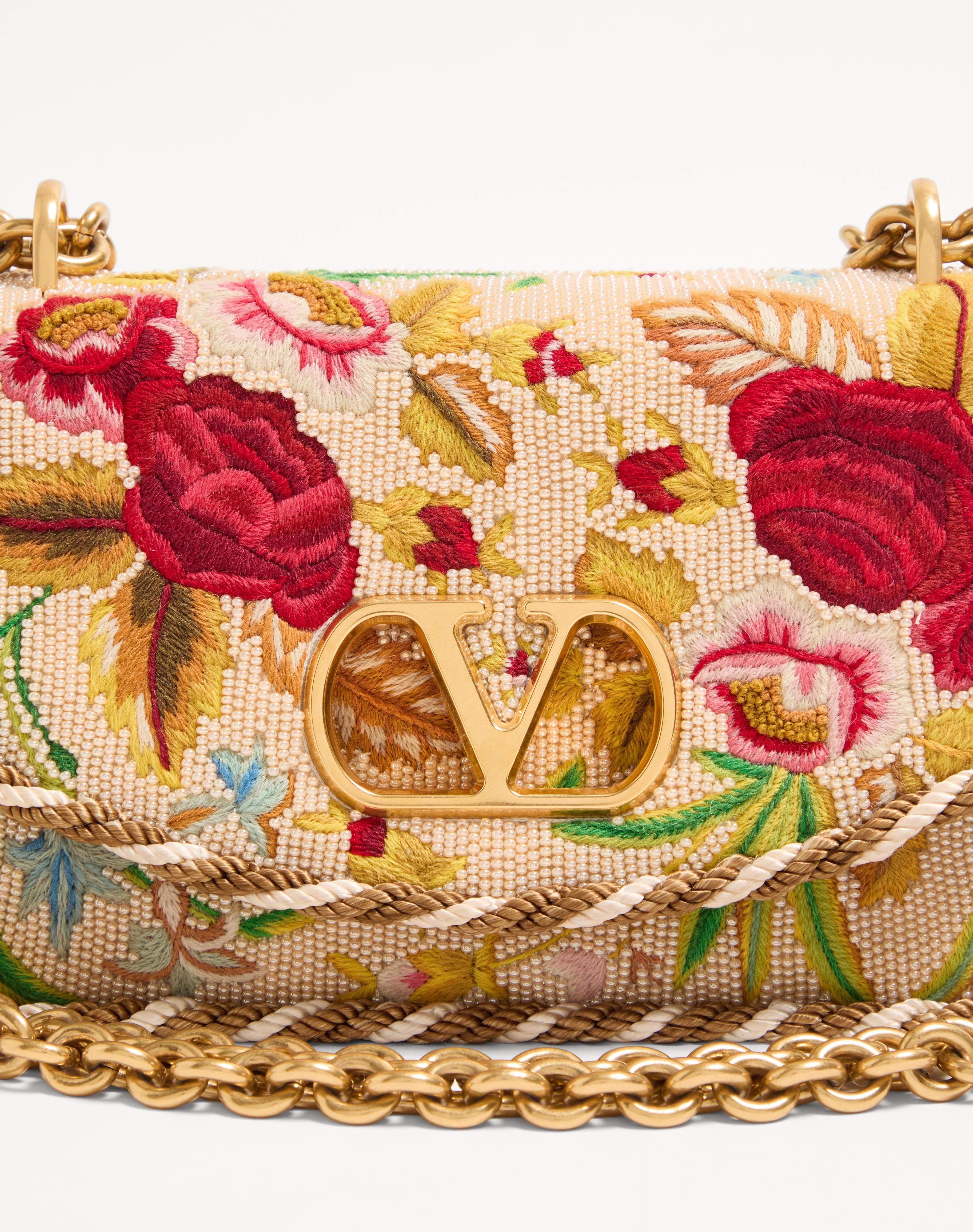 VALENTINO GARAVANI VAIN SMALL EMBROIDERED SHOULDER BAG - 8