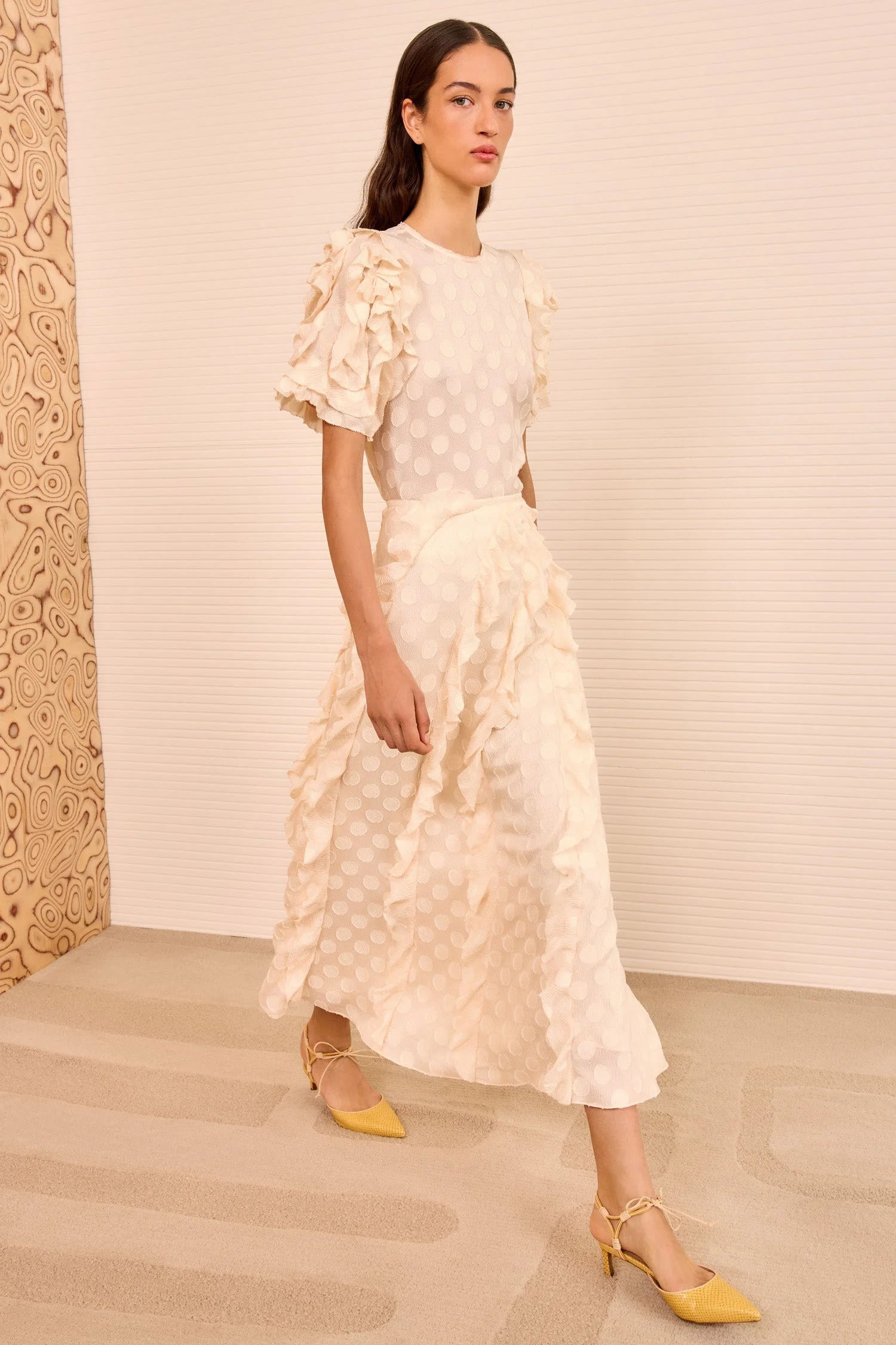 Poppy Cascading Ruffle Midi Skirt - 1