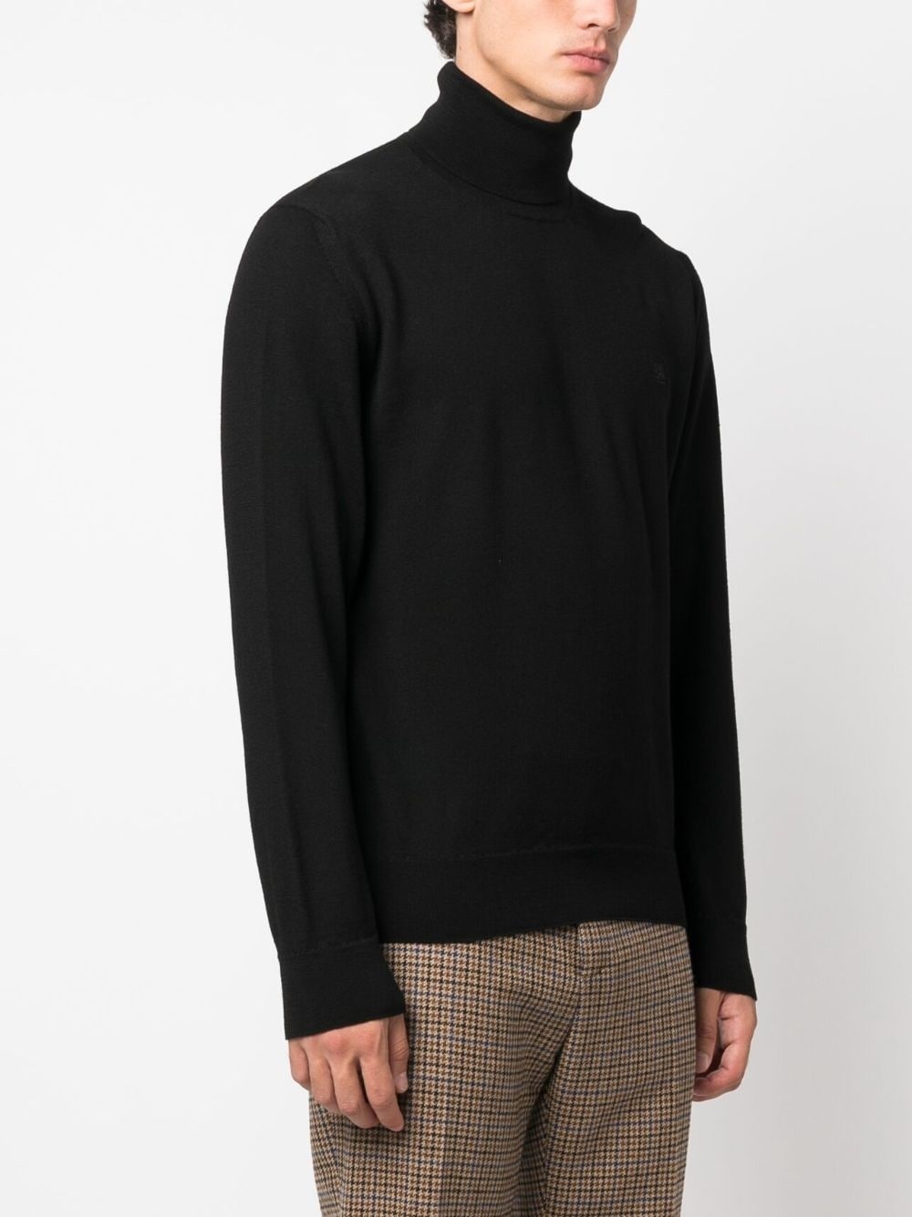 logo-embroidered roll-neck jumper - 3