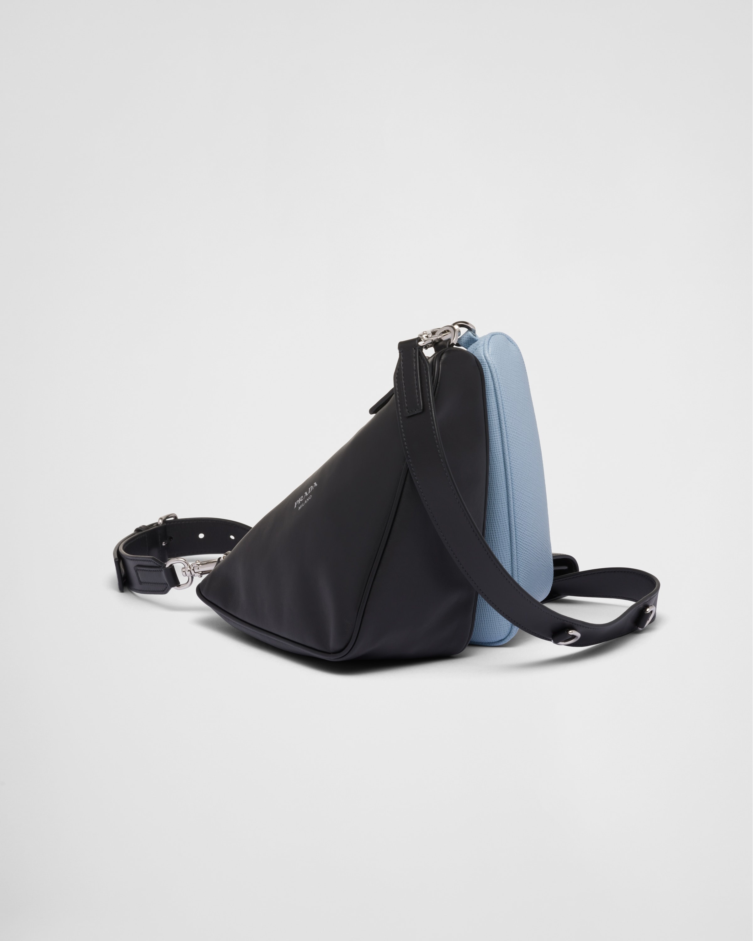 Saffiano leather and leather shoulder bag - 4