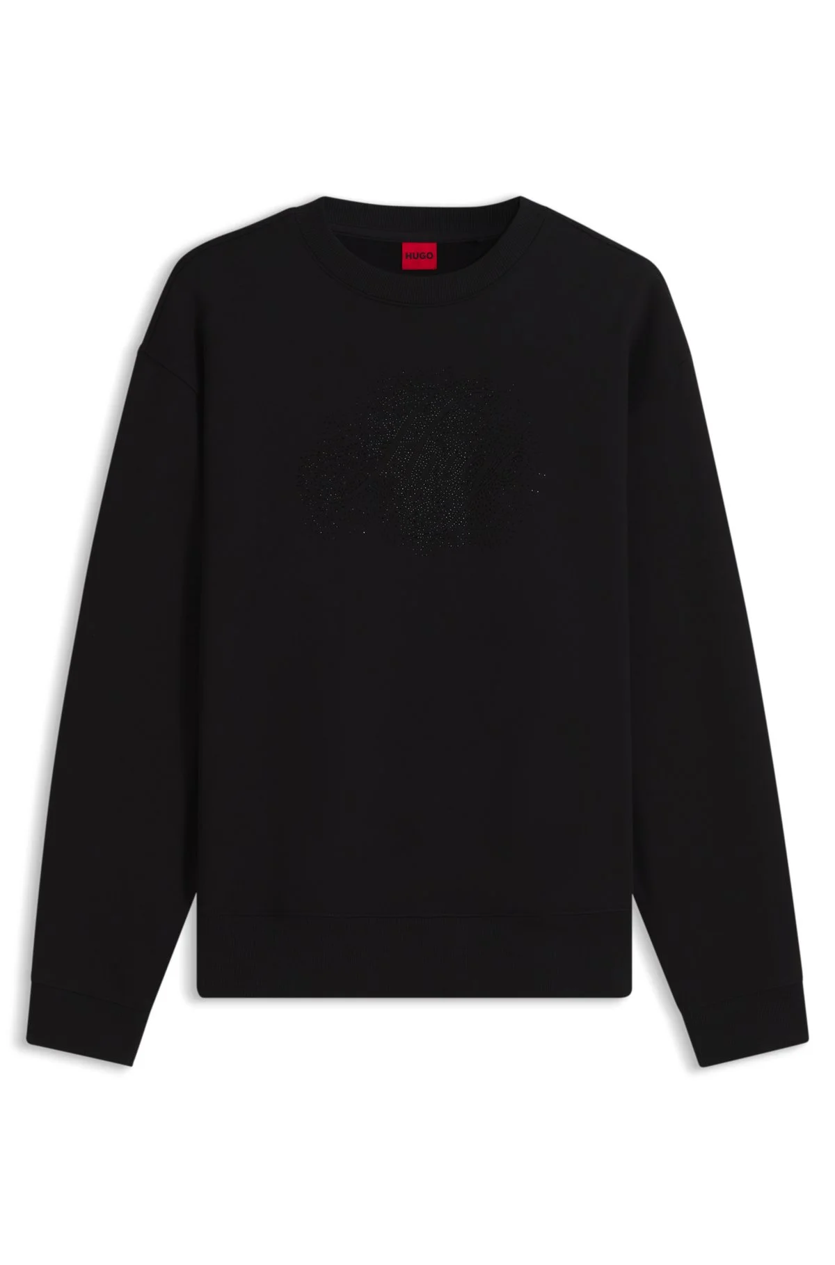 RELAXED-FIT COTTON SWEATSHIRT WITH RHINESTONE LOGO - 1
