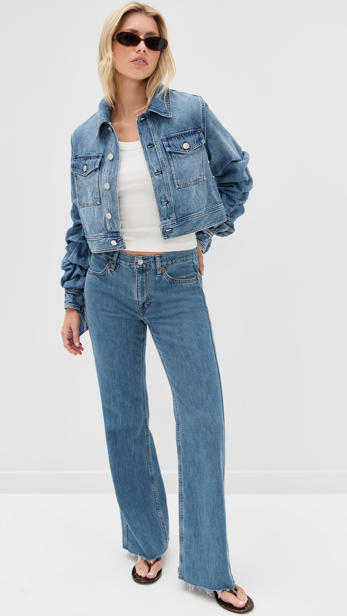 Tiff Denim Jacket with Bow Sleeve - 4