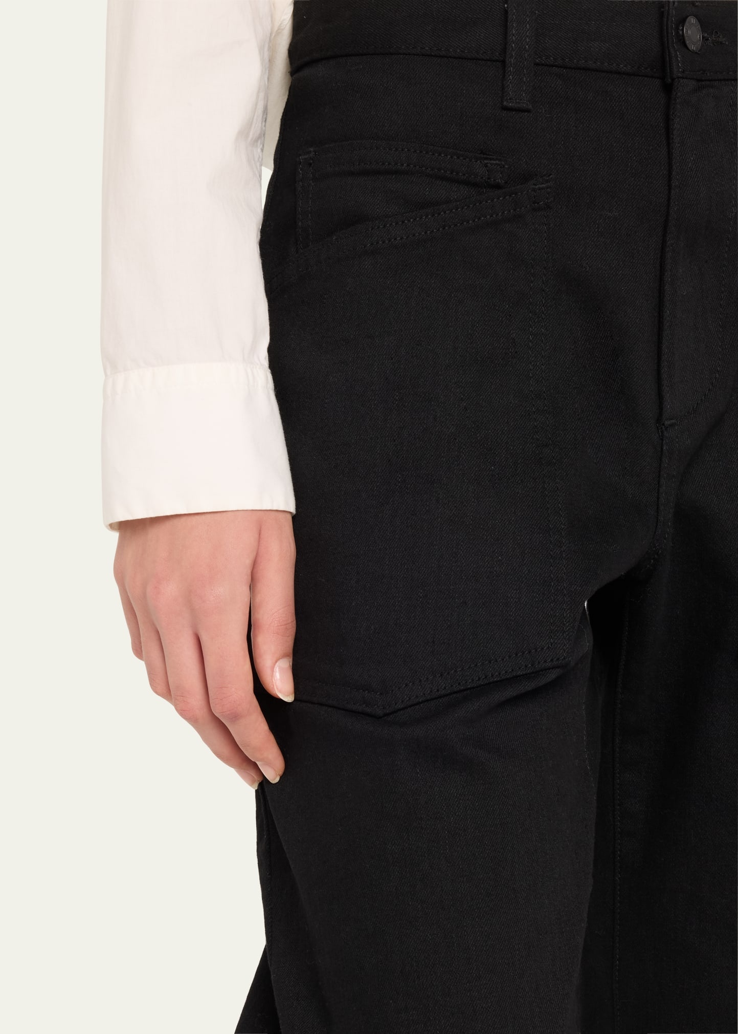 Shon Curved Denim Pants - 5
