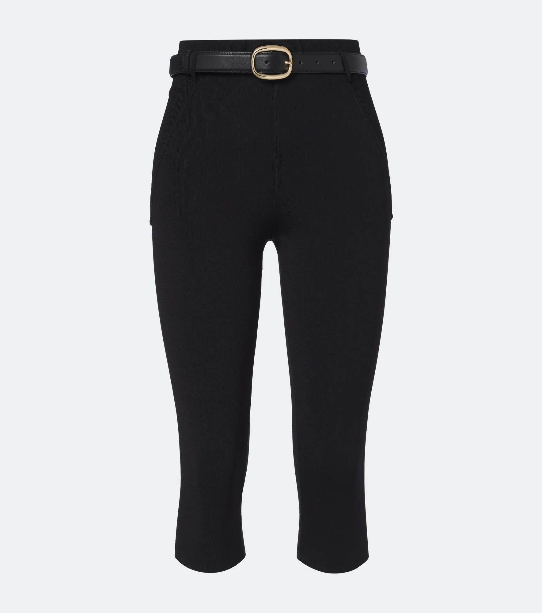 Belted knitted capri pants - 1