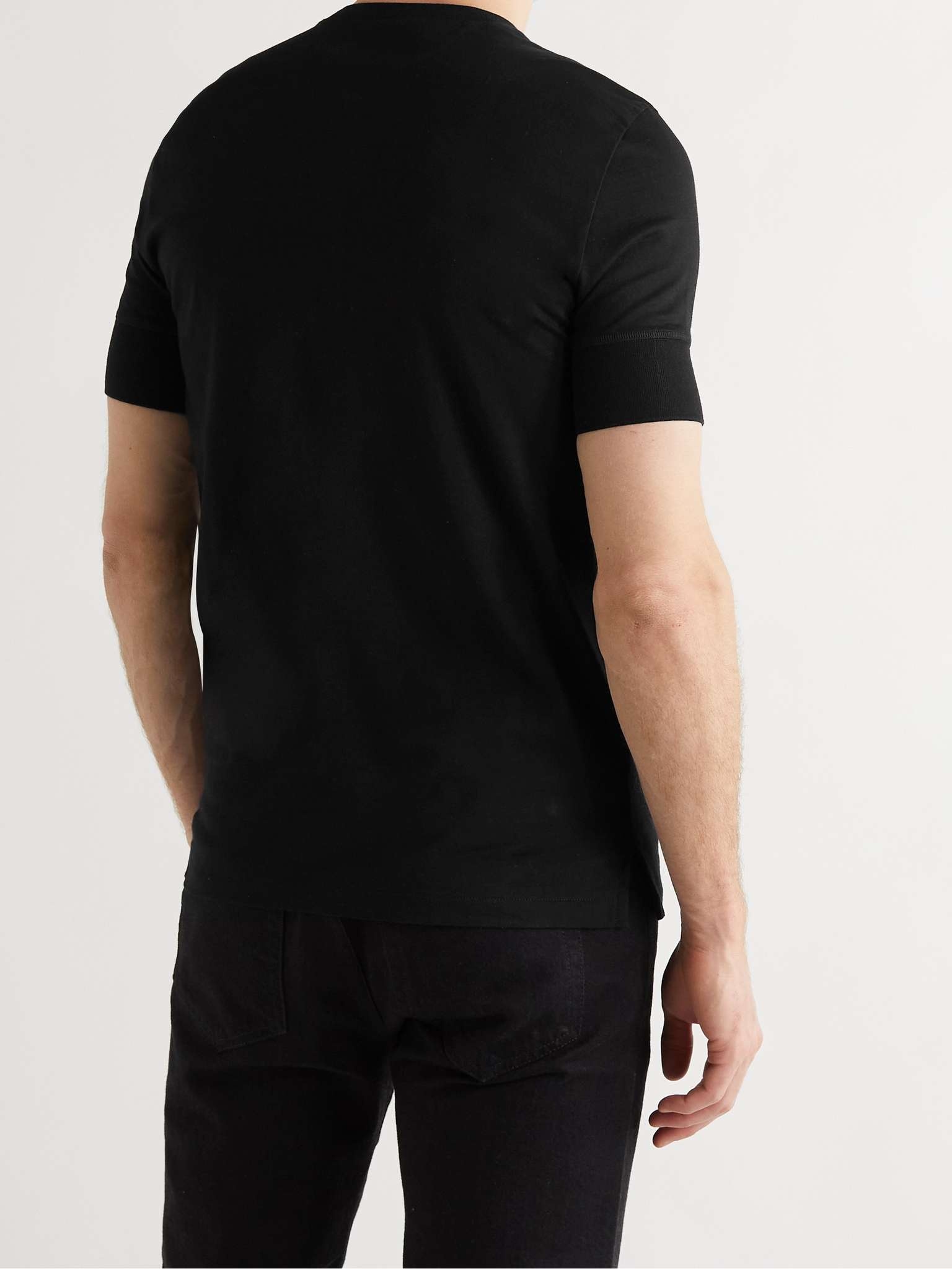 Slim-Fit Cotton-Jersey Henley T-Shirt - 4