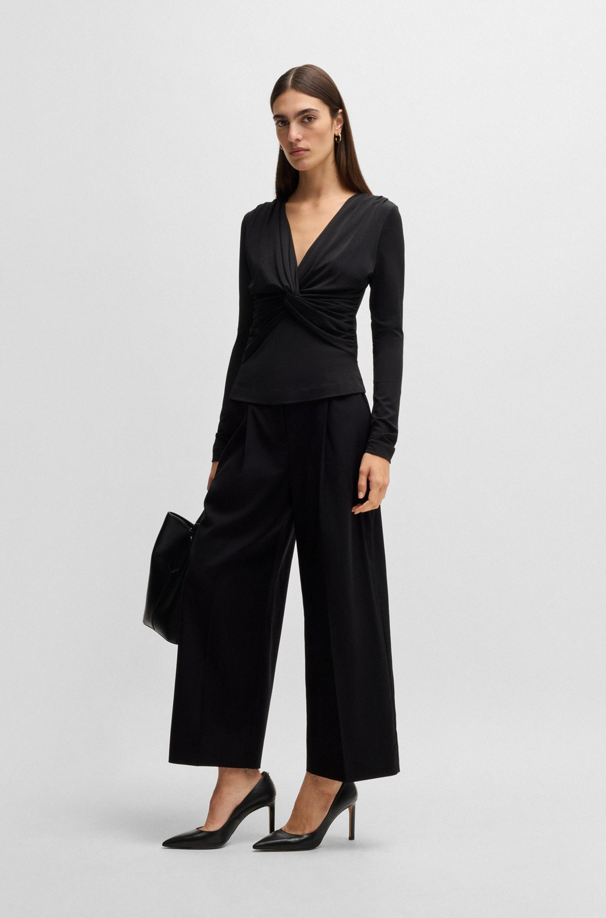 REGULAR-FIT HIGH-WAISTED TROUSERS IN WOOL - 3