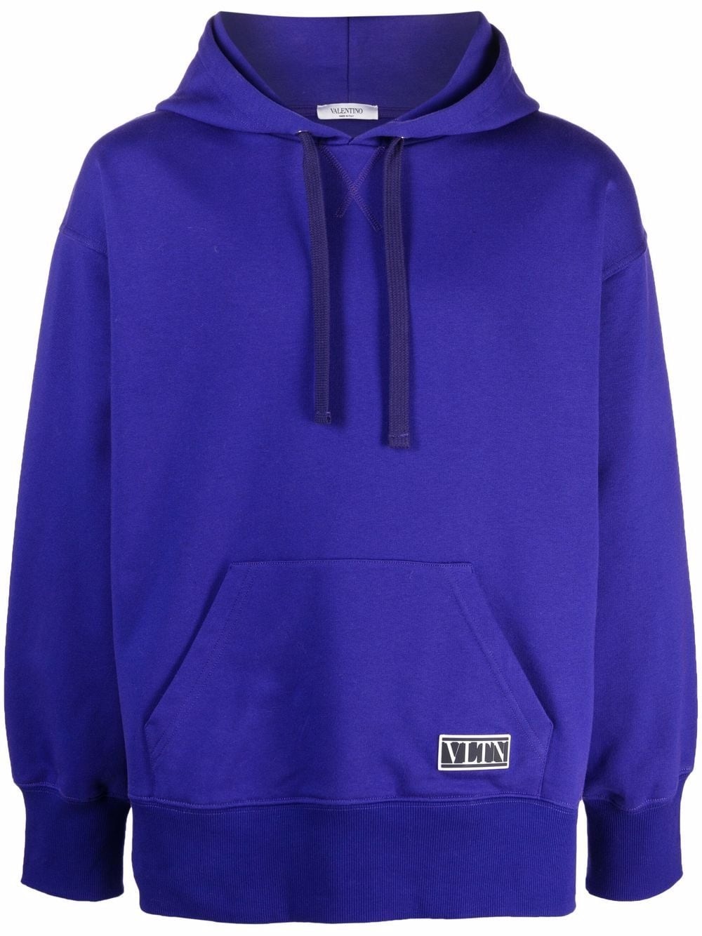 VLTN patch cotton hoodie - 1