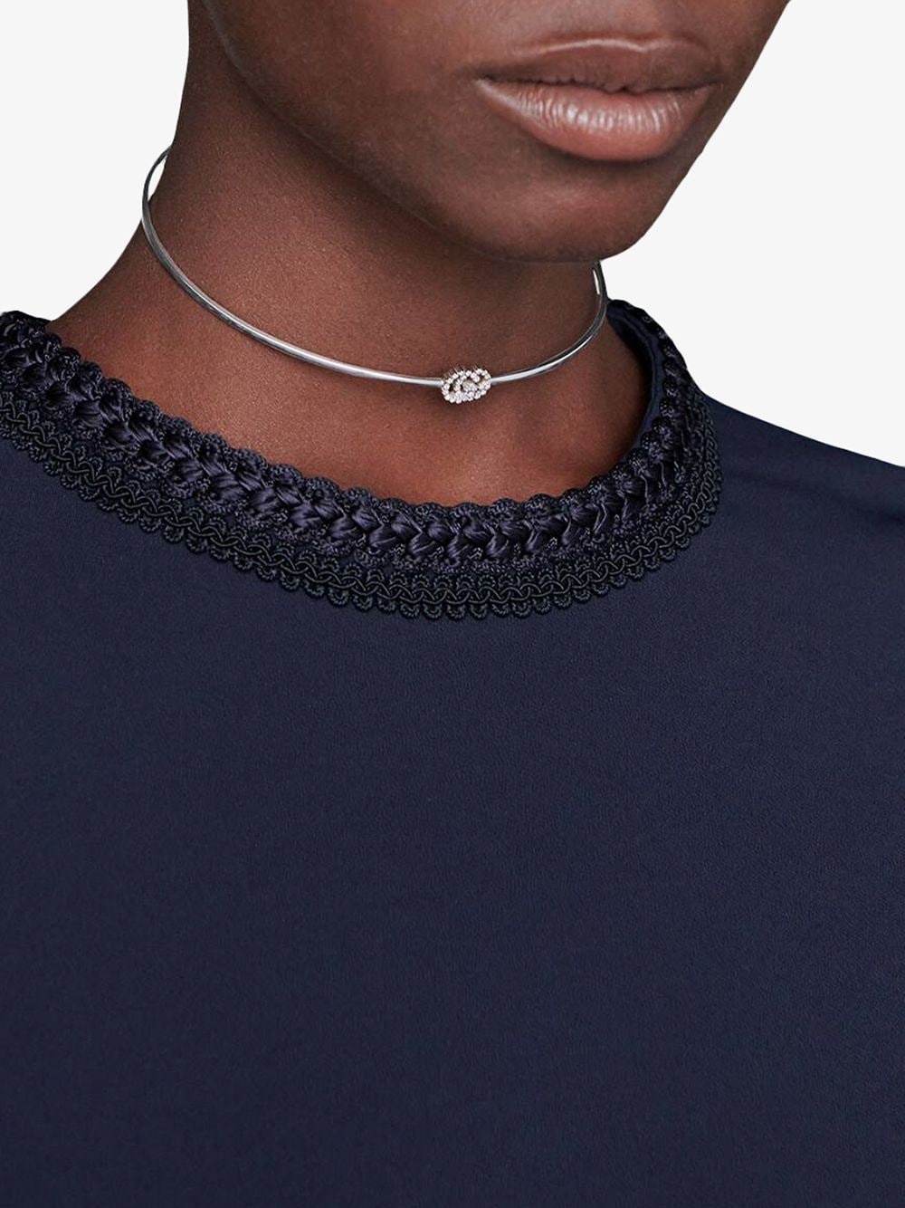 18kt white gold GG Running diamond choker - 2