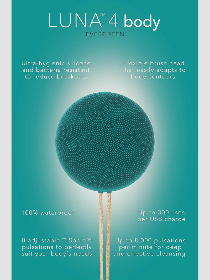 Women's Luna 4 Body Massaging Brush - Evergreen 6