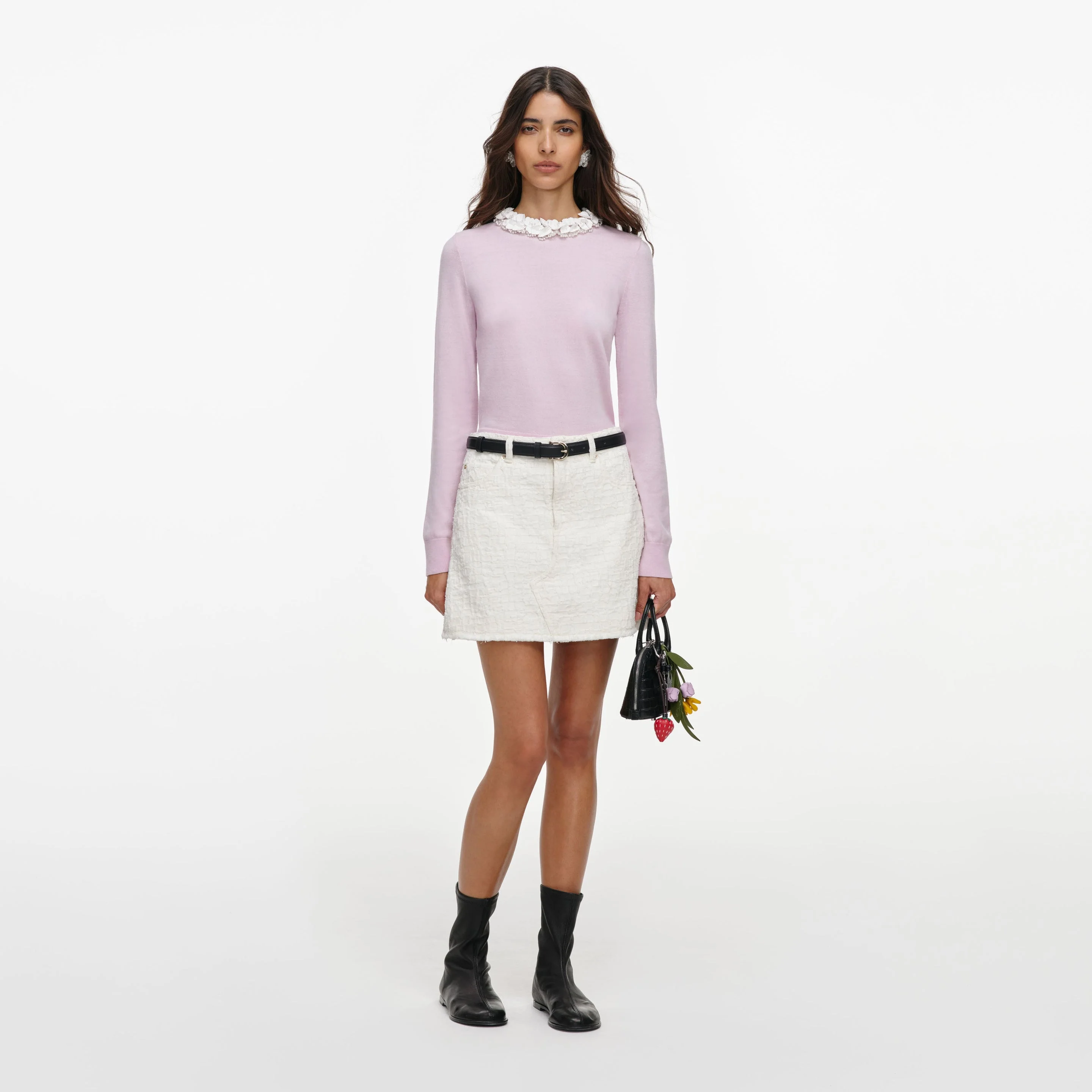 Pink Flower Light Knit Jumper - 1