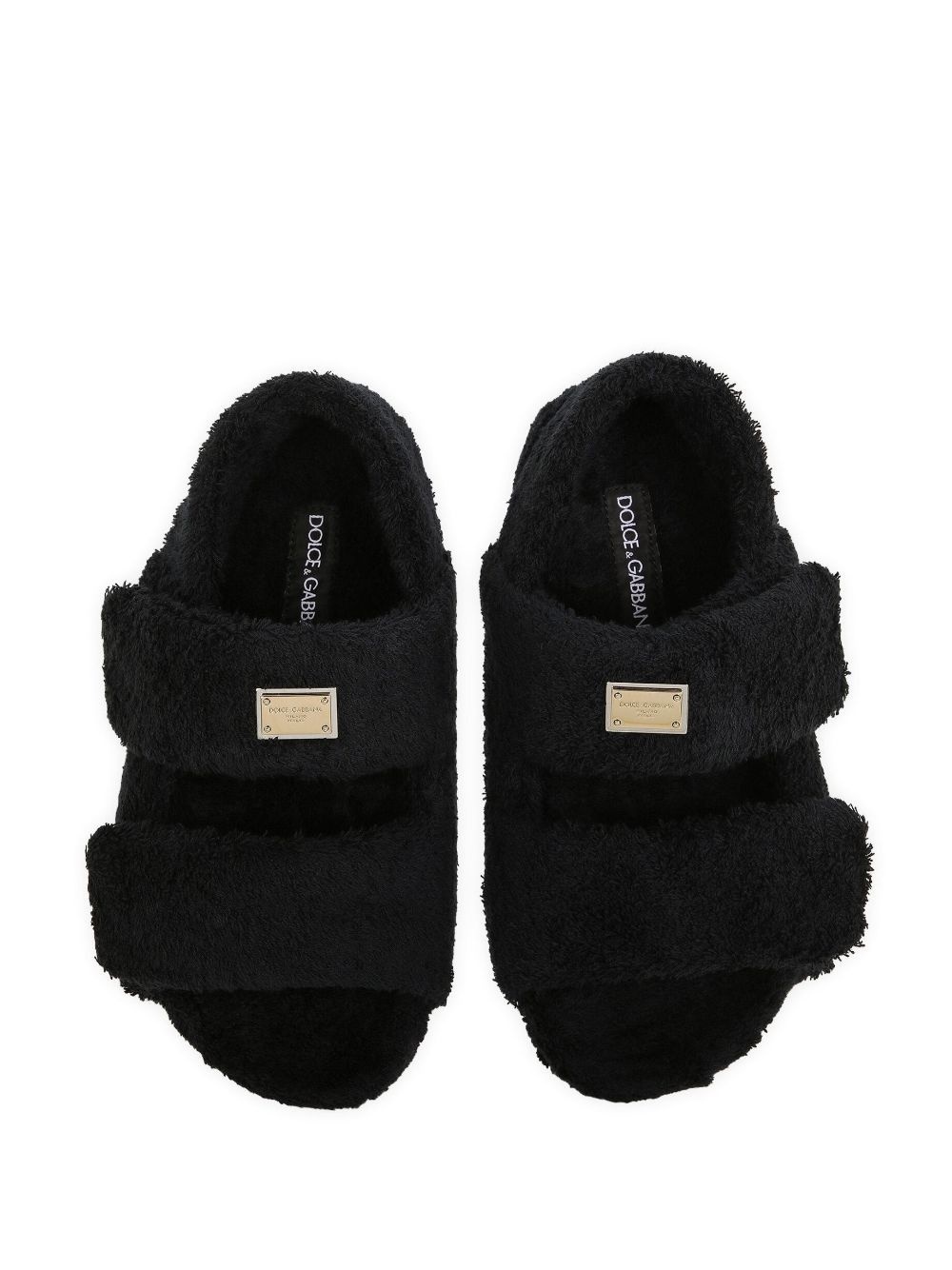 logo-plaque terrycloth-effect sandals - 4