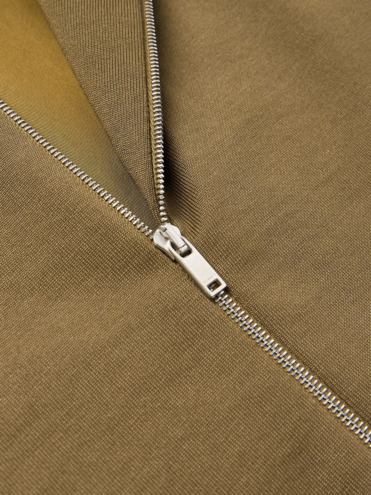 Oversized Cotton-Blend Jersey Zip-Up Sweatshirt Brown - 5