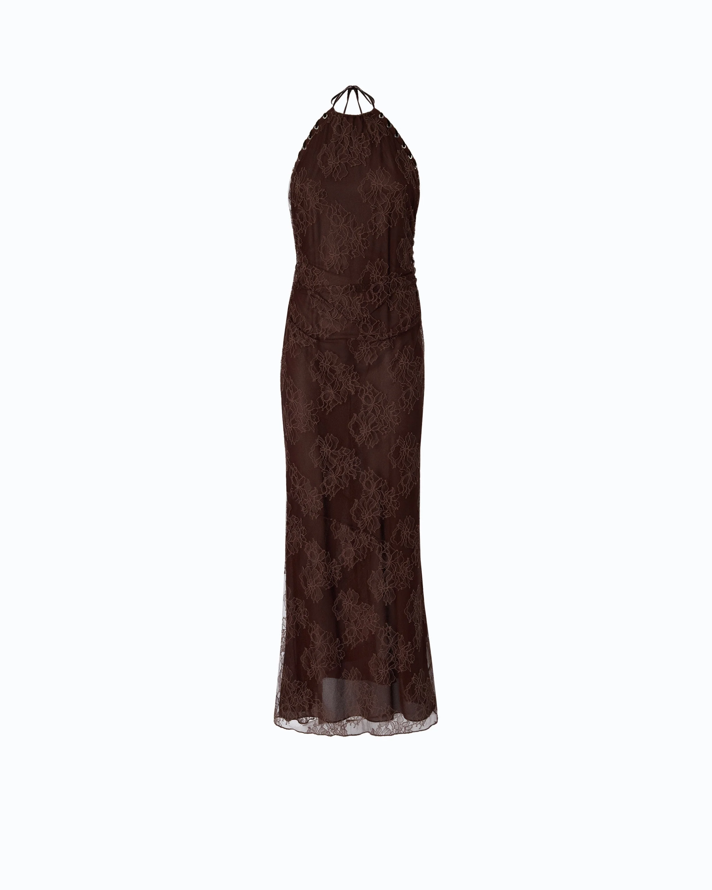 LONG SLIP DRESS WITH LACE - 1
