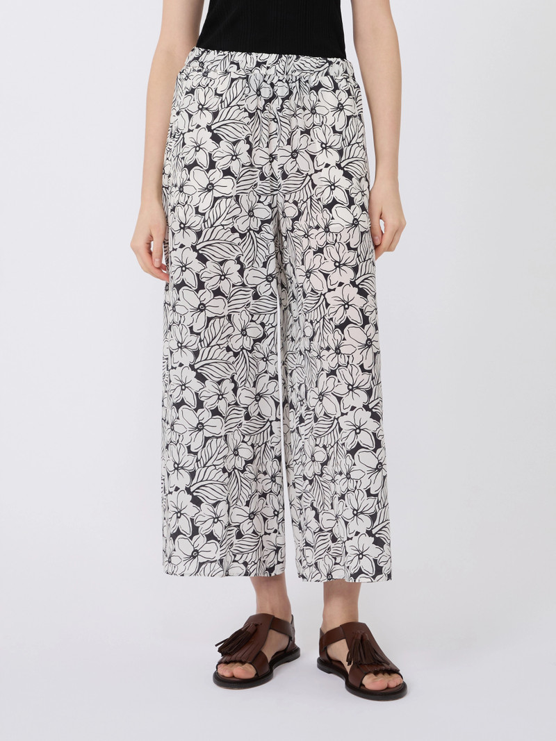 NIRVANA Printed crêpe de Chine trousers - BLACK 3