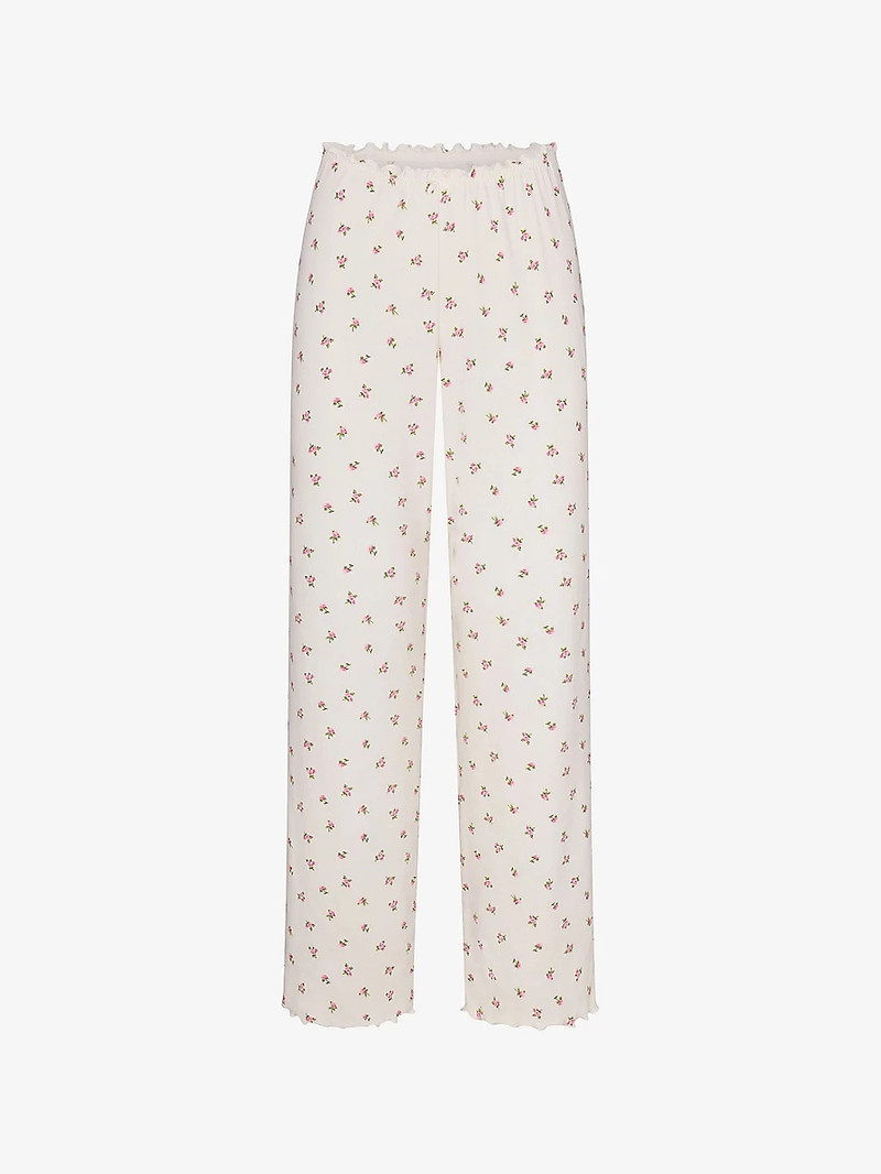 Pointelle Straight-Leg Cotton-Jersey Pyjama Bottoms 1