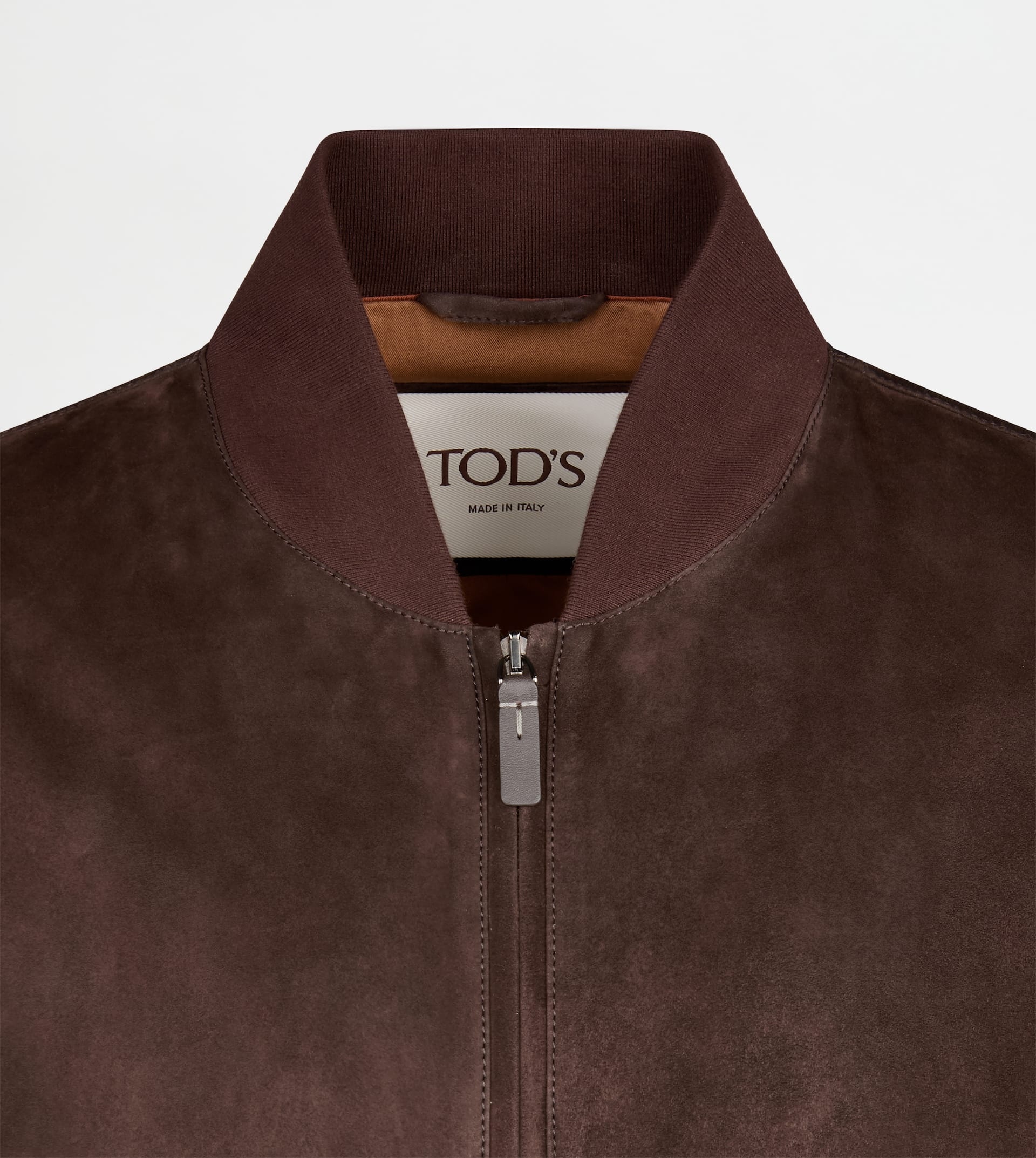 BOMBER JACKET IN PASHMY SUEDE - BROWN - 7