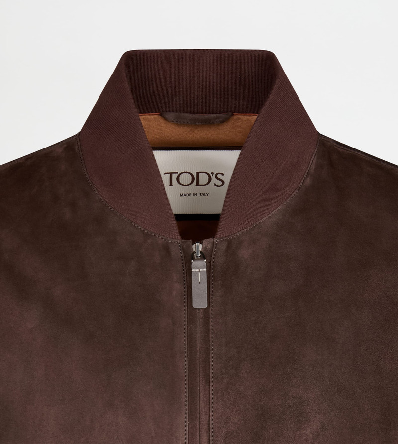 BOMBER JACKET IN PASHMY SUEDE - BROWN 7