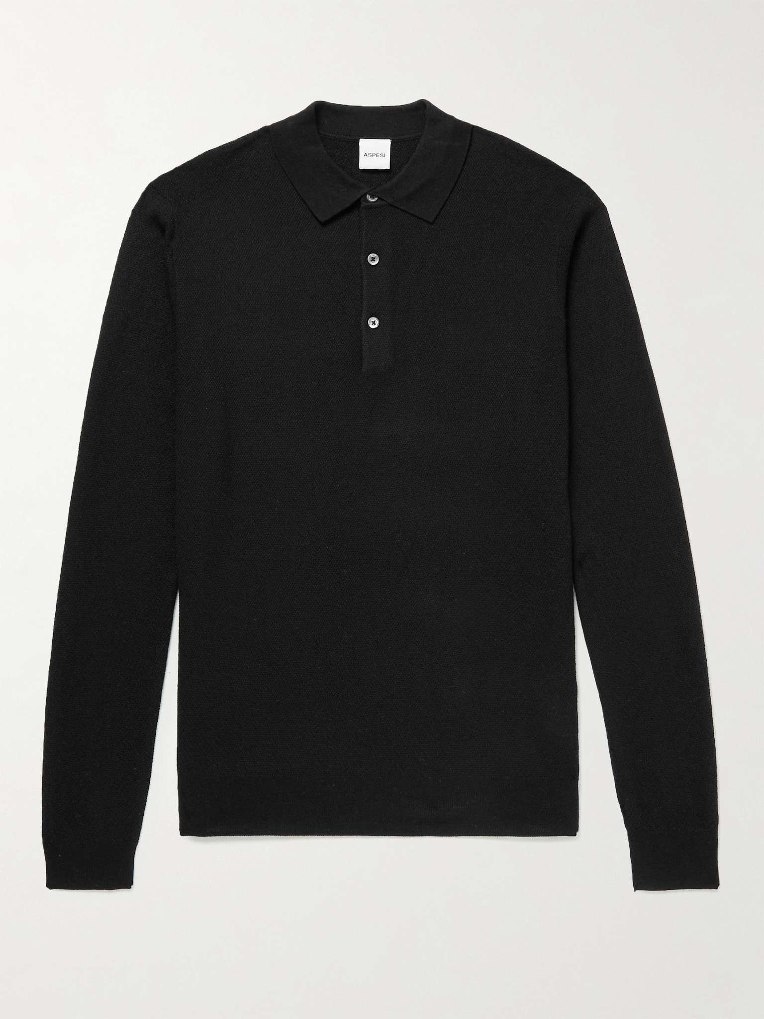 Textured Wool Polo Shirt - 1