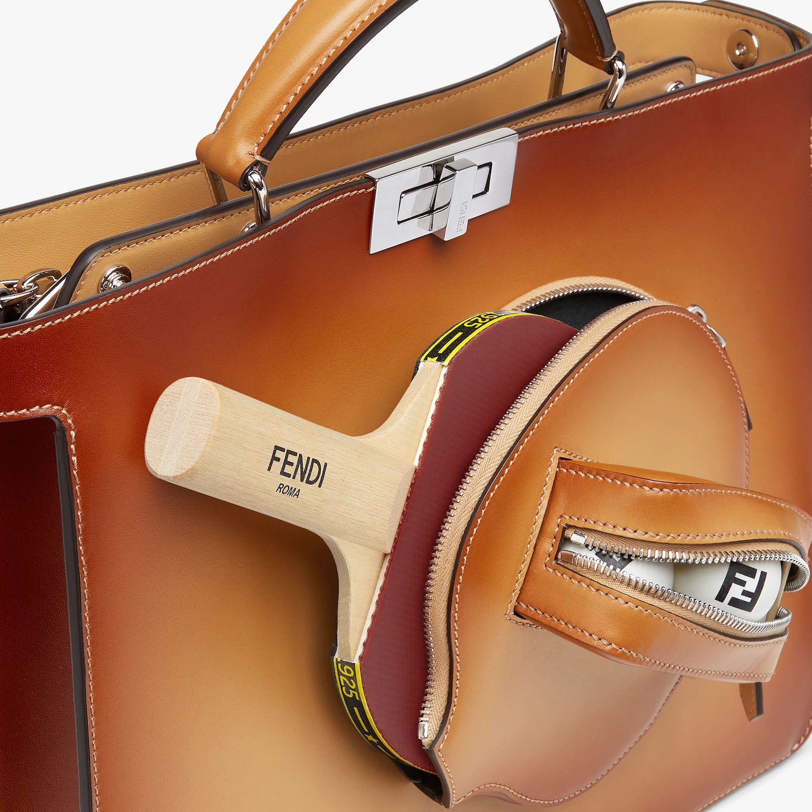 Beige leather racket carrier - 6