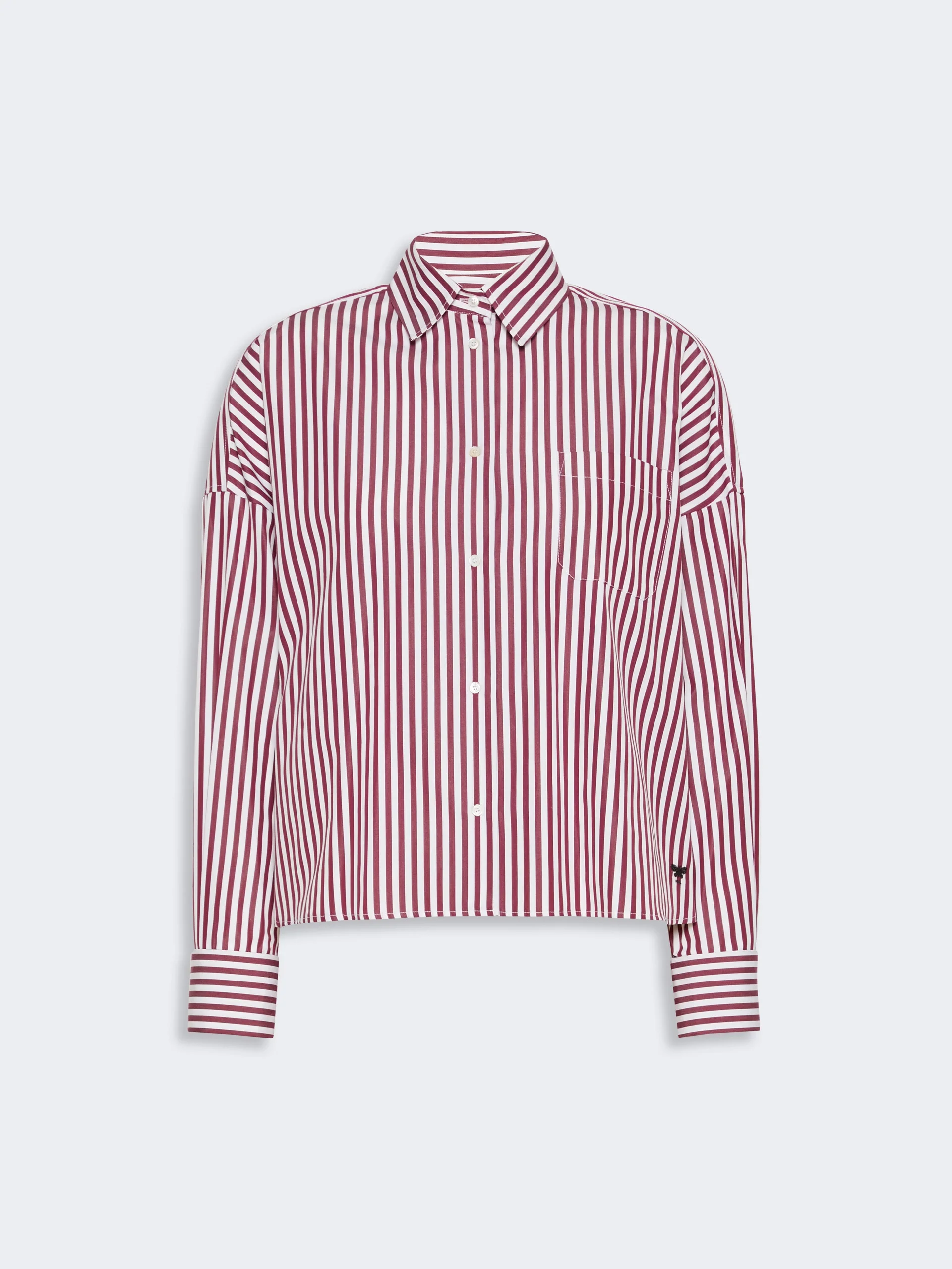 OVATTA Cotton poplin shirt - BORDEAUX - 1