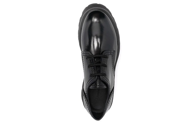 (WMNS) Alexander McQueen Wander Lace-Up Loafers 'Black' 700079WIC611000 - 3