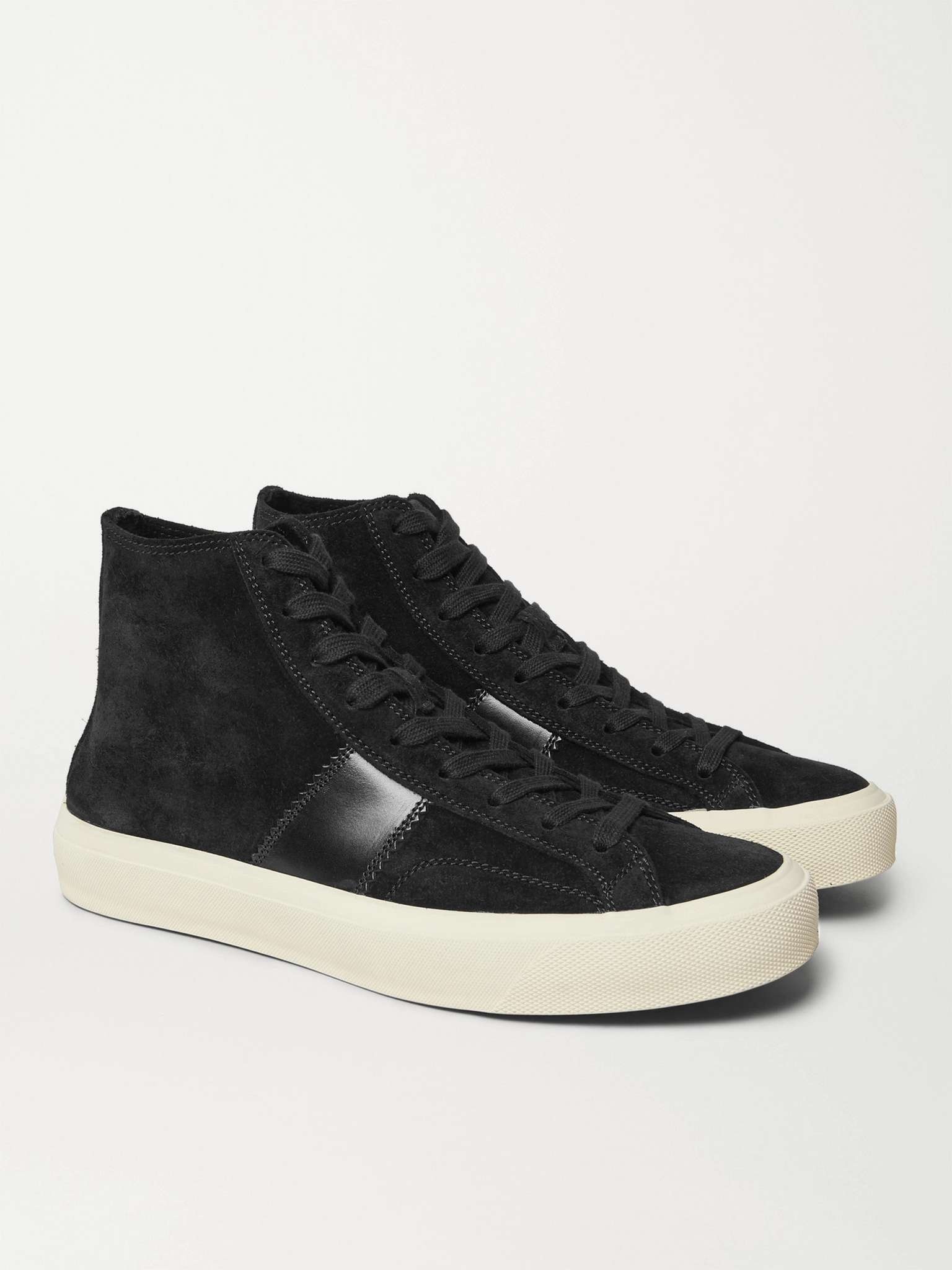 Cambridge Leather-Trimmed Suede High-Top Sneakers - 4