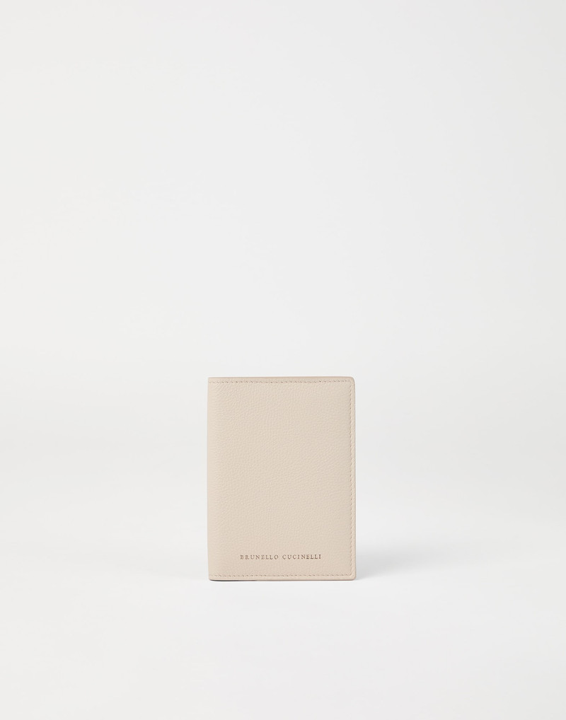 Grained leather passport holder 1