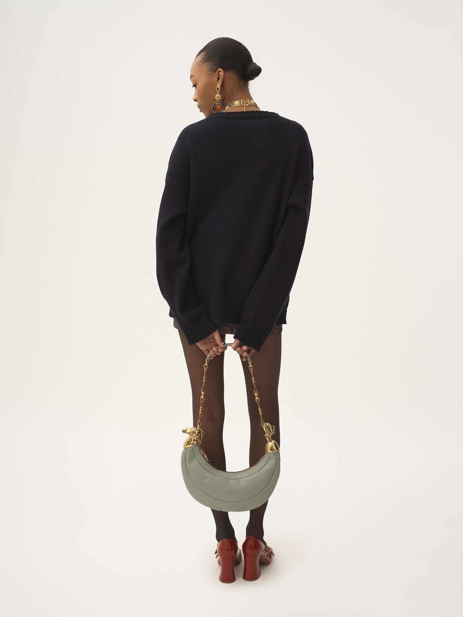 LOGO SWEATER IN A WOOL & CASHMERE KNIT - 5