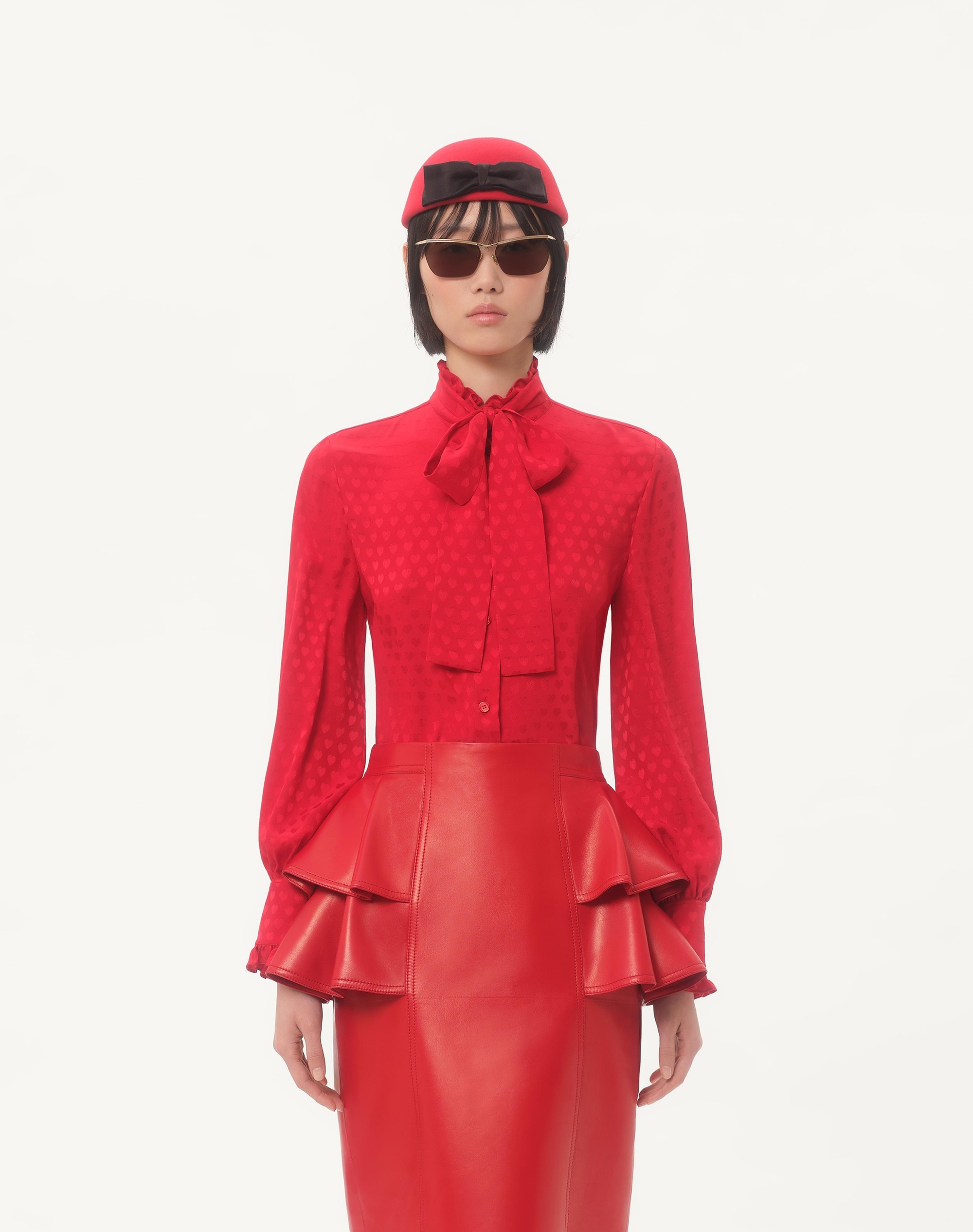 CREPE DE CHINE SHIRT WITH COUR DE COEUR PRINT - 5