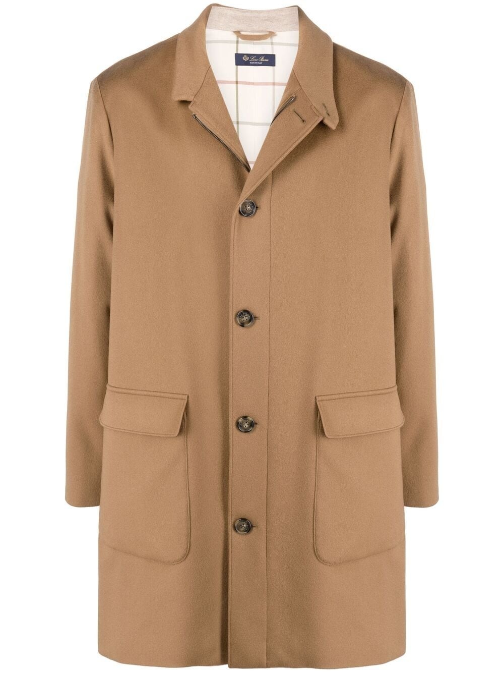 single-breasted mid-length coat - 1