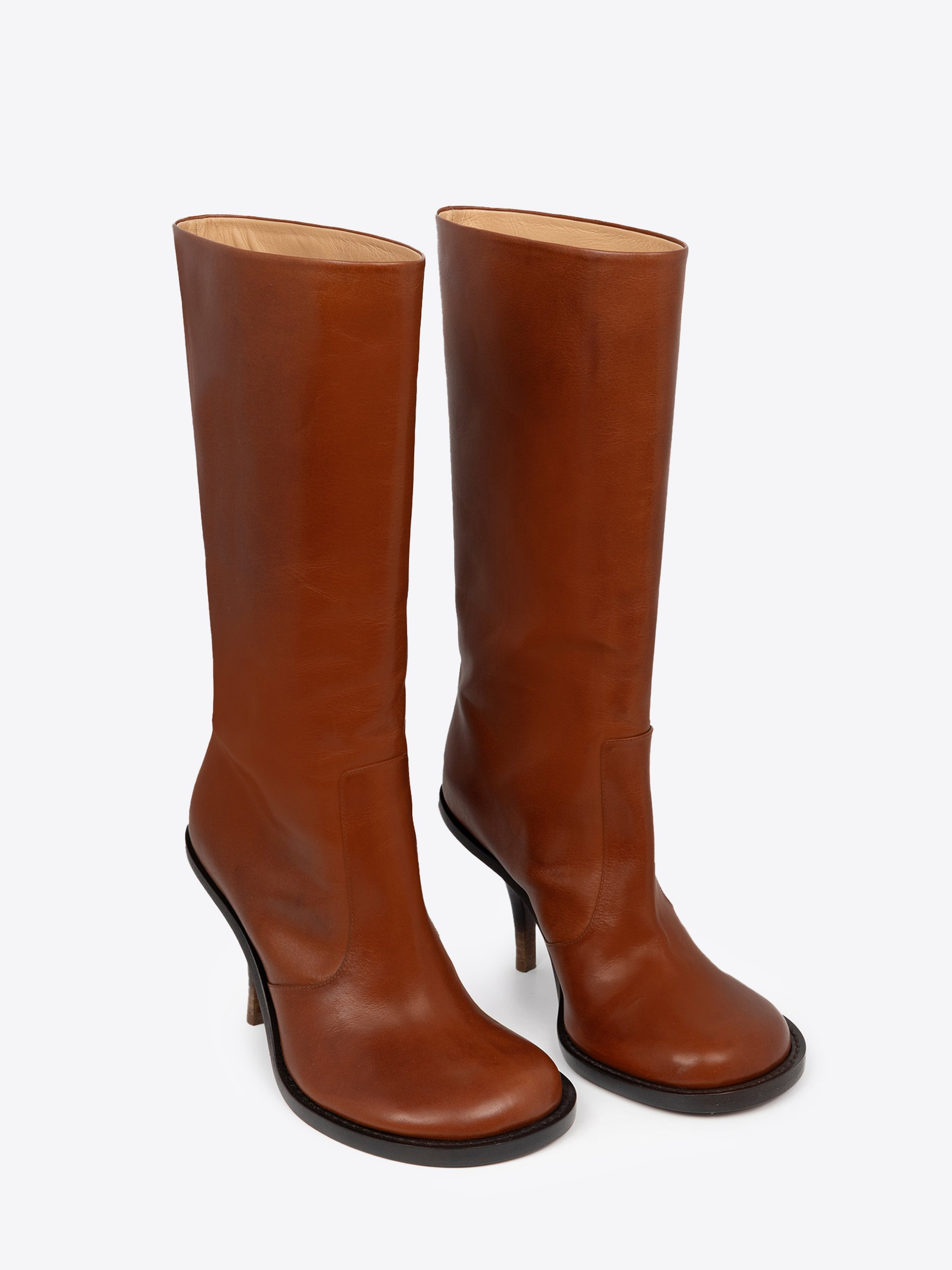 ROUND-TOE LEATHER BOOTS - 3