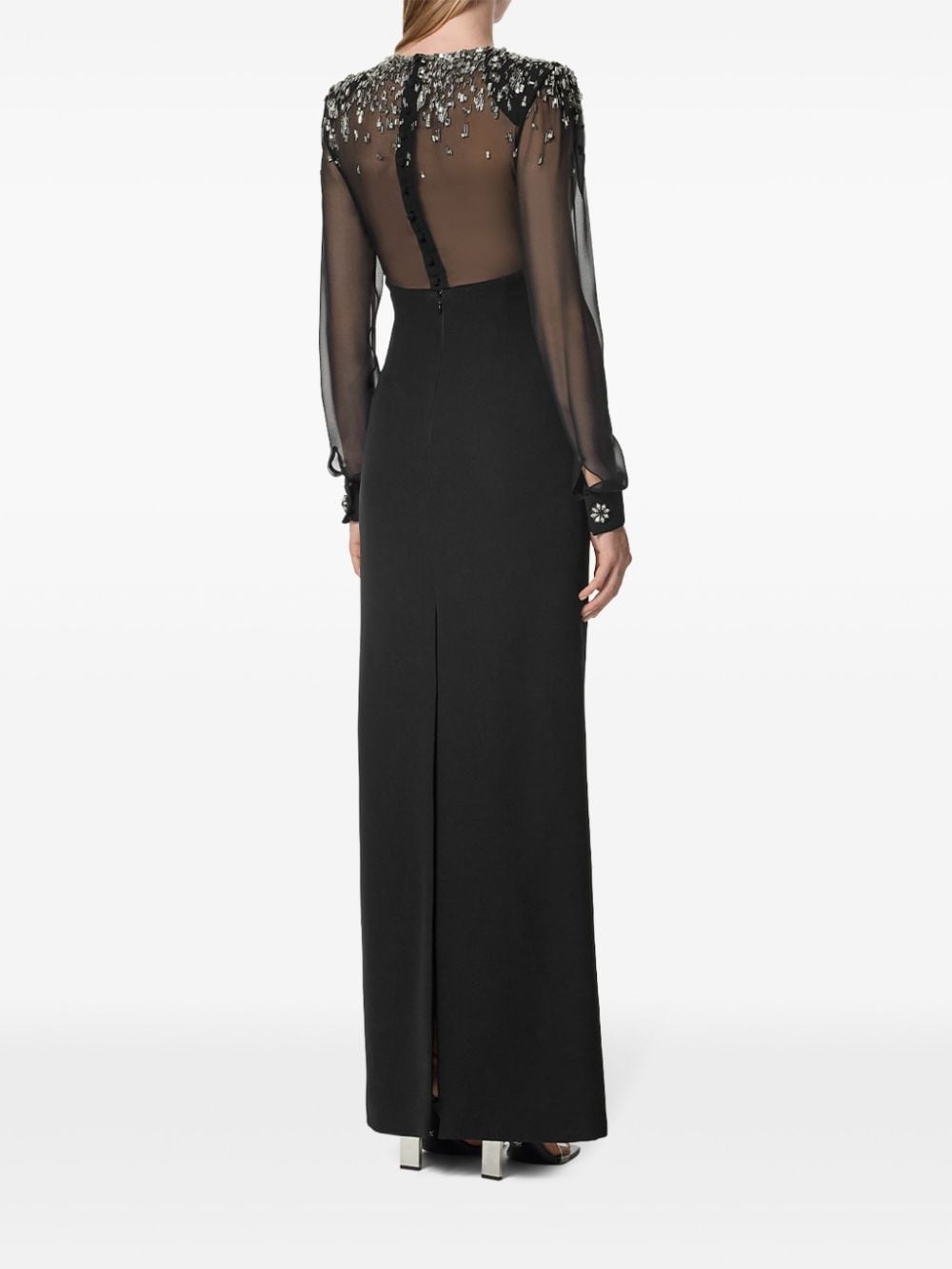 crystal-embellished maxi dress - 4