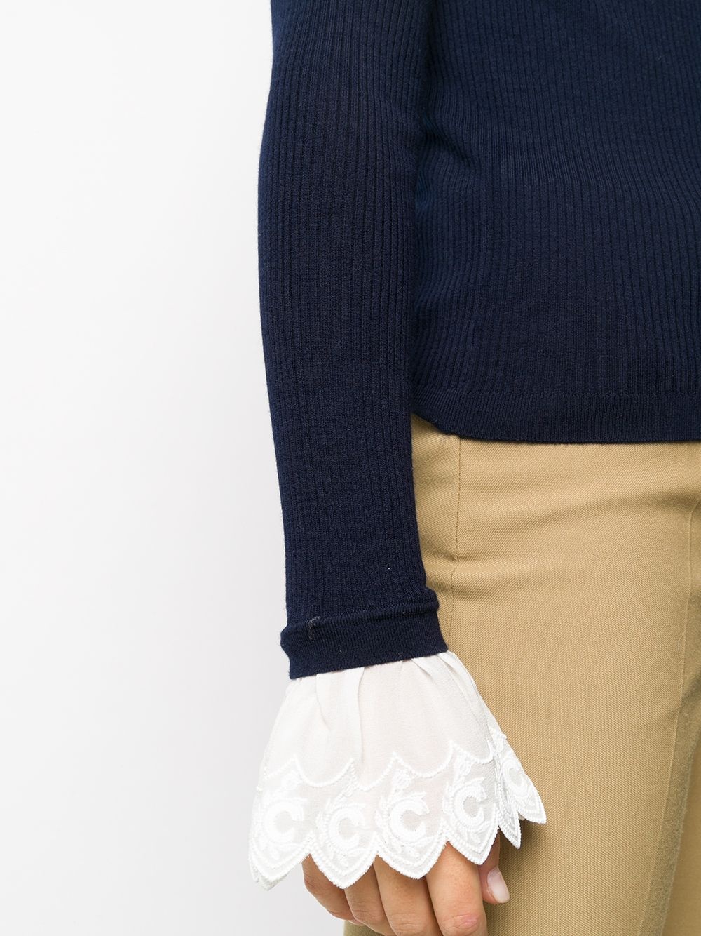 contrast cuff jumper - 5