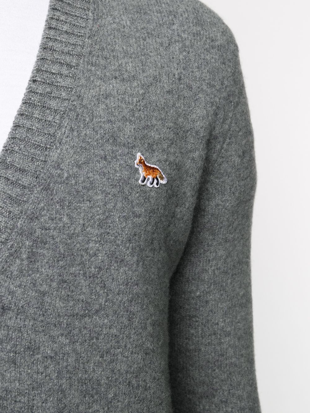 embroidered logo cardigan - 5