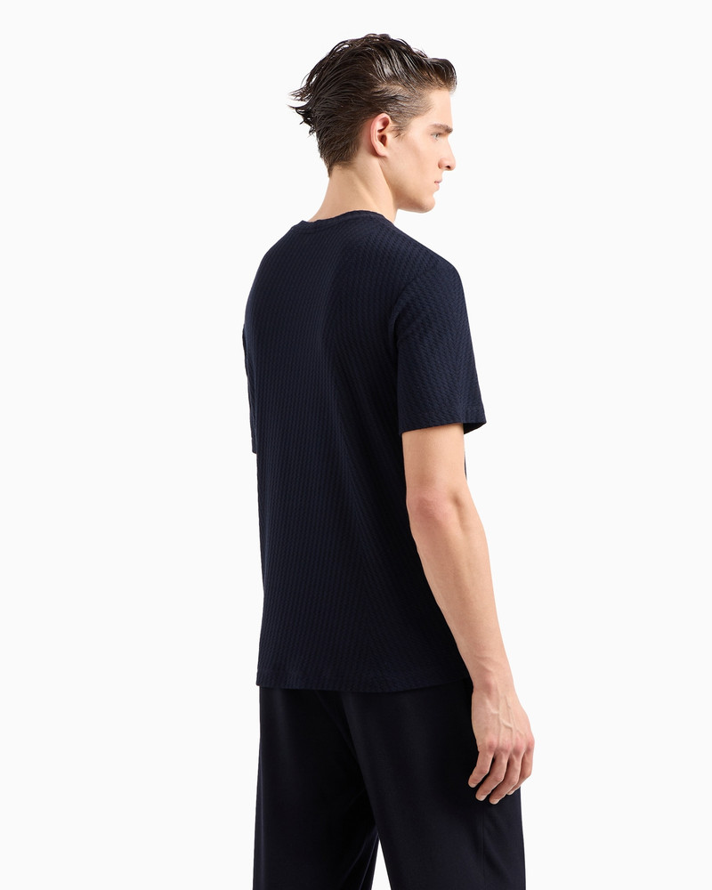 Viscose and cashmere jacquard jersey crew-neck T-shirt 3