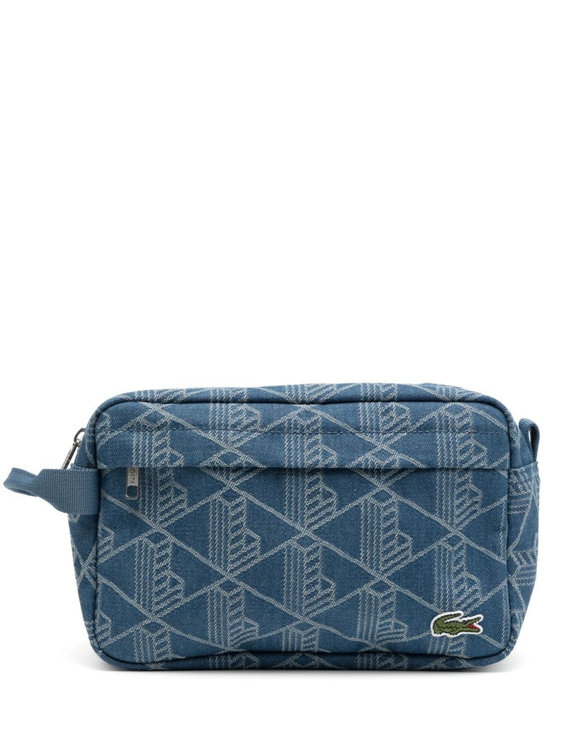 jacquard-motif wash bag 1