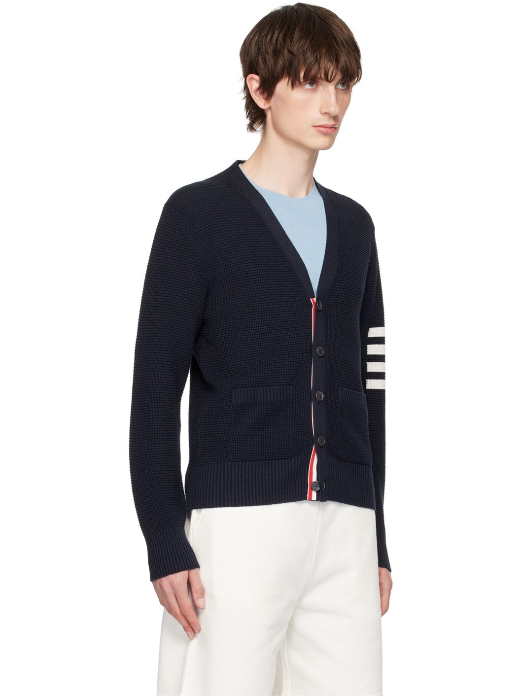 Navy 4-Bar Cardigan - 2