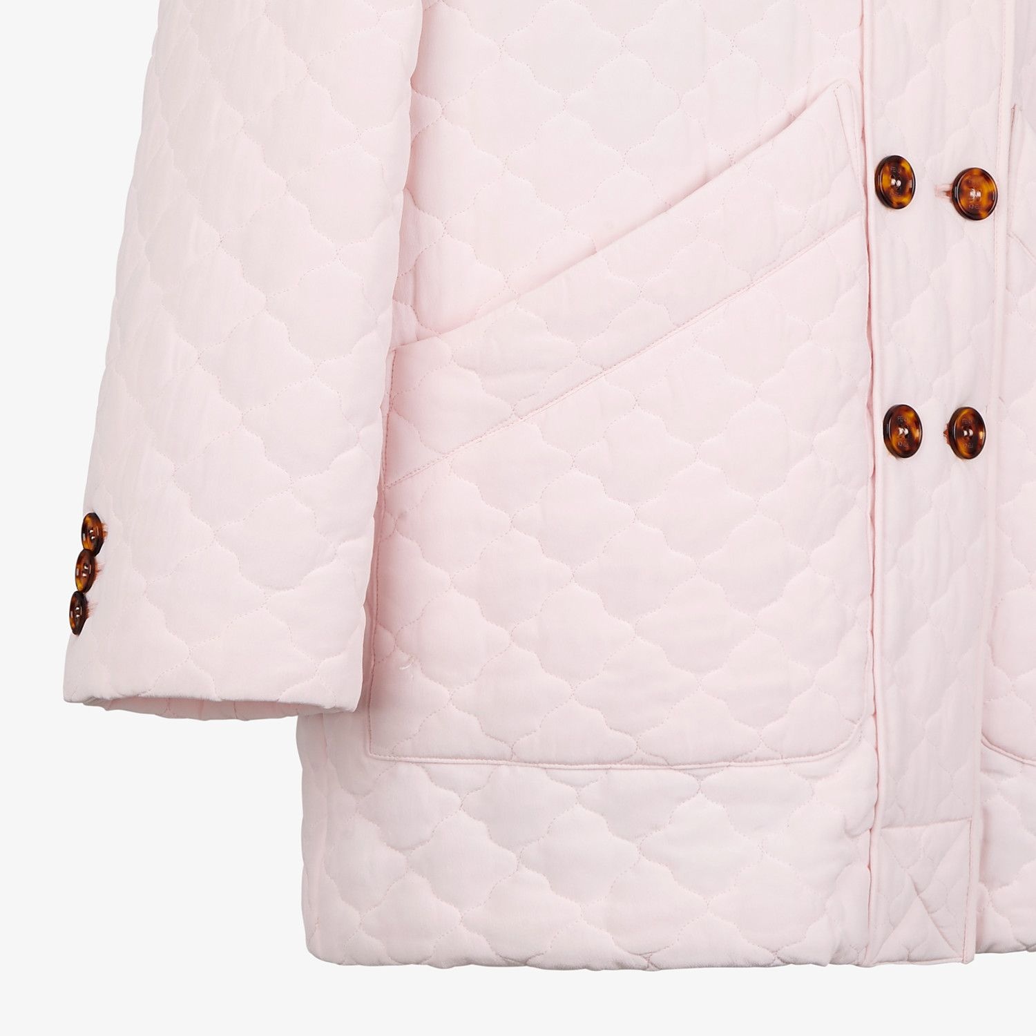 Pink quilted crêpe de chine jacket - 3