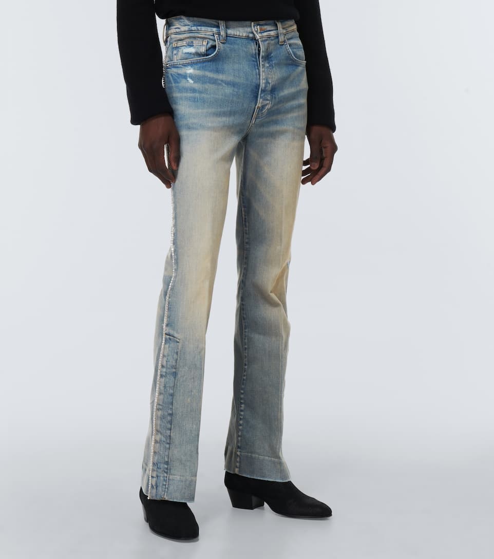 Distressed embellished denim jeans - 3