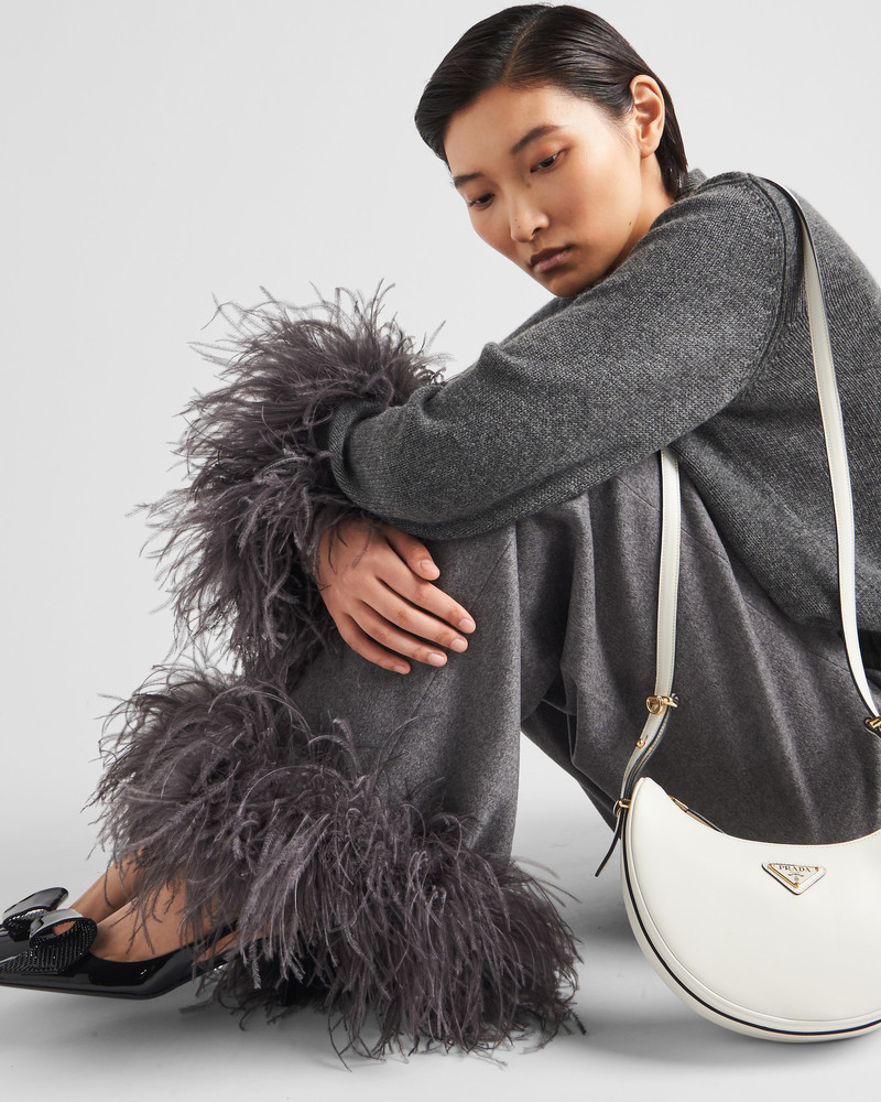 Cashmere pants with feathers 4