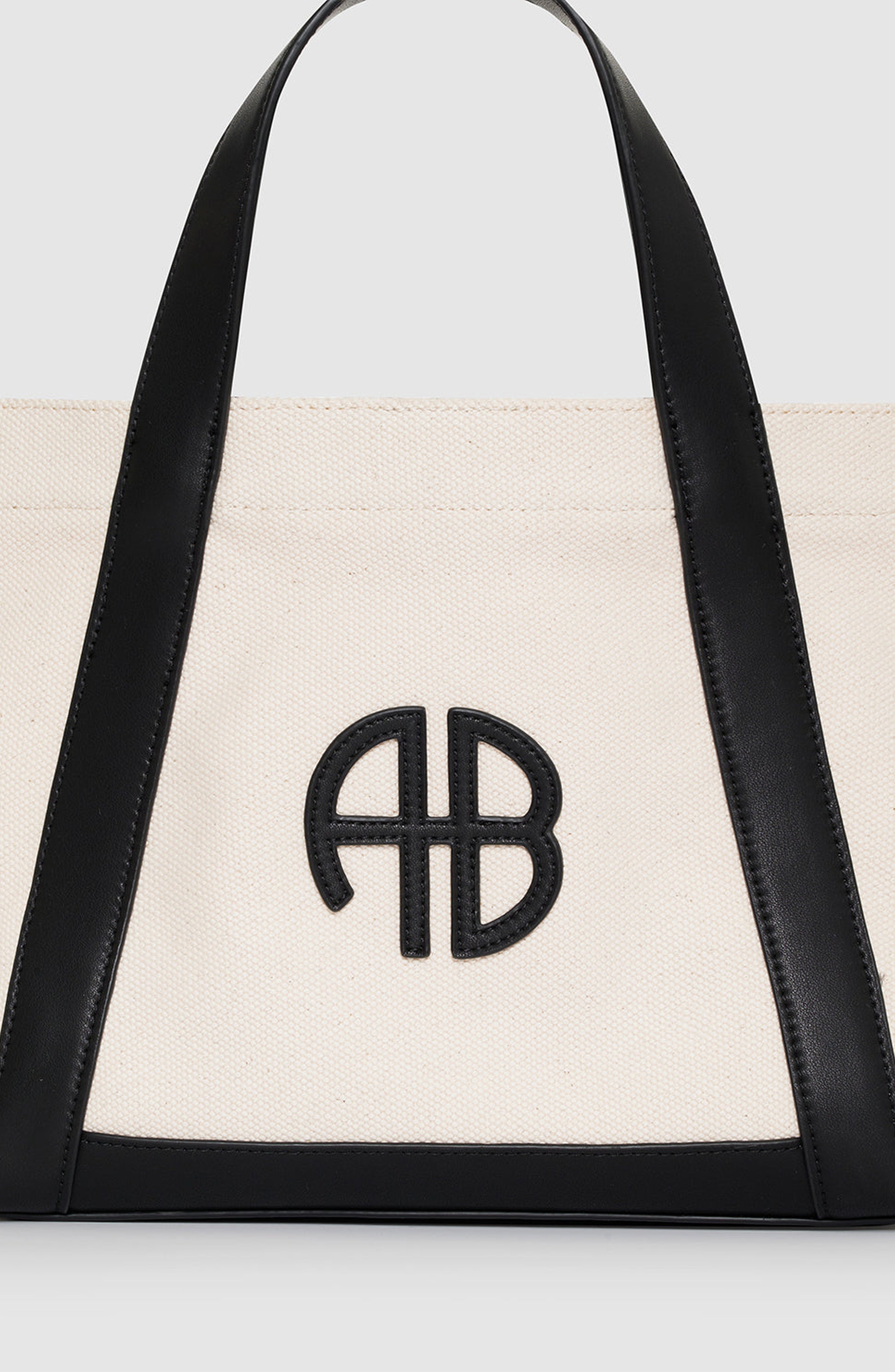 ANINE BING Cara Tote in Natural Canvas /Black at Nordstrom - 4