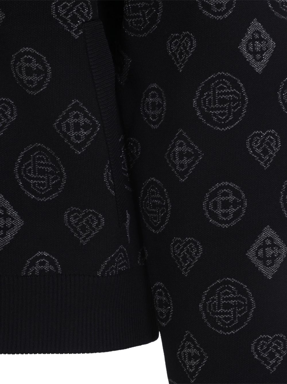 logo-pattern zip-up jacket - 4