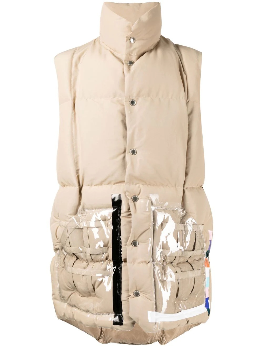 high-neck padded gilet - 1